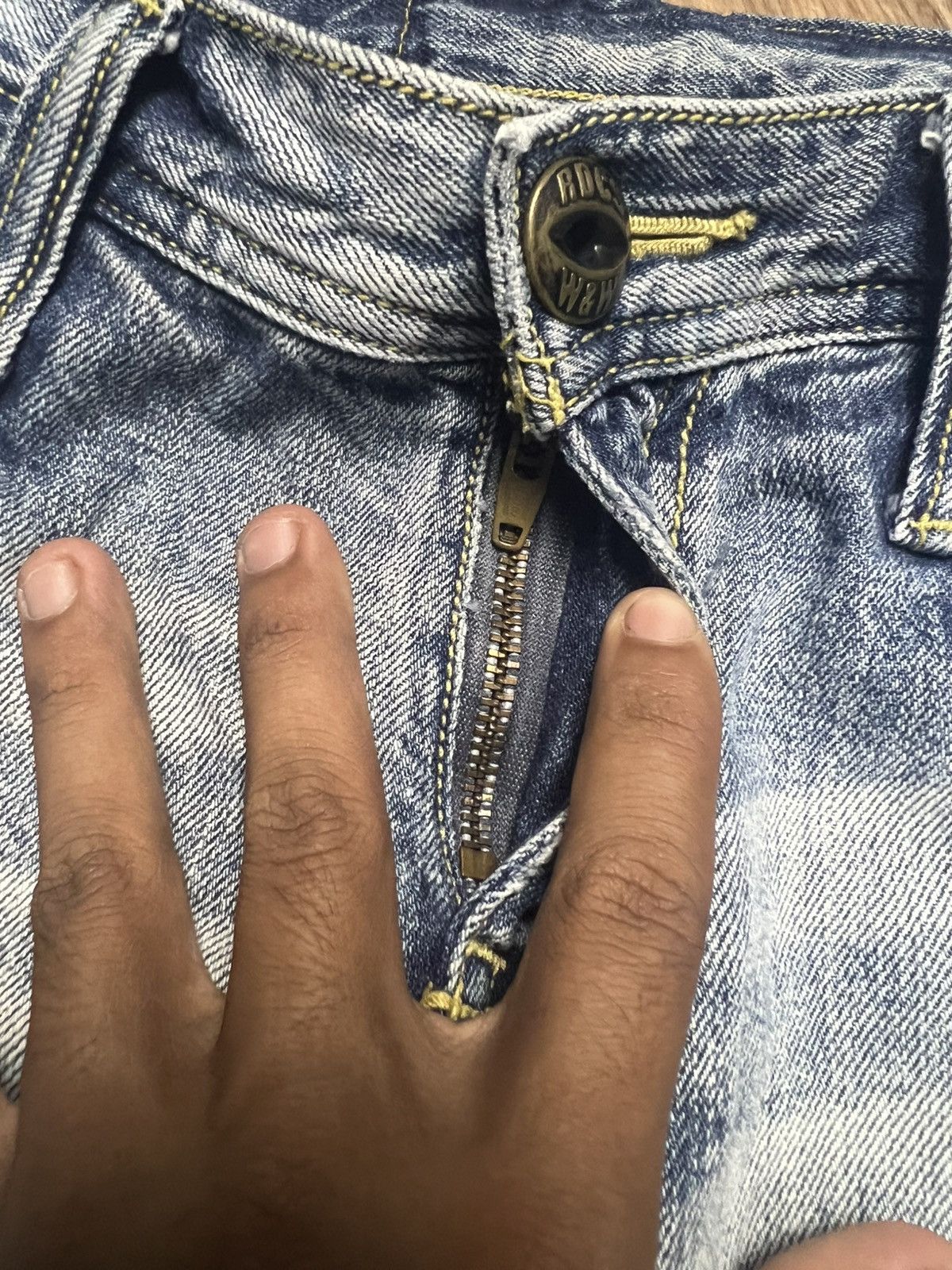 Japanese Brand Rodeo Crowns Japan Premium Distressed Denim Jeans (43) Size US 30 / EU 46 - 9 Thumbnail