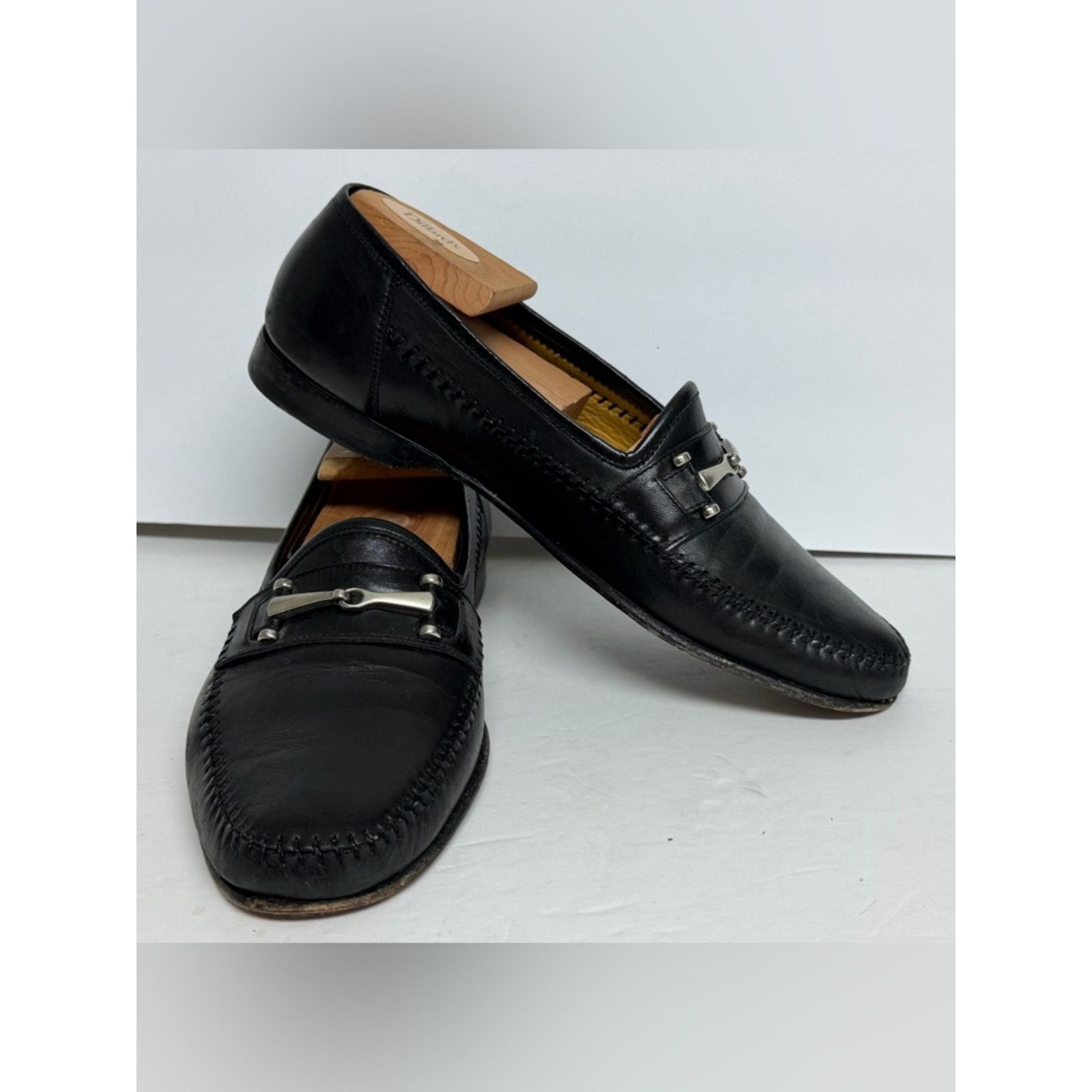 Magnanni Magnanni Carmon Black Leather Metal Bit Loafers Men’s 8.5 Size US 8.5 / EU 41-42 - 3 Thumbnail