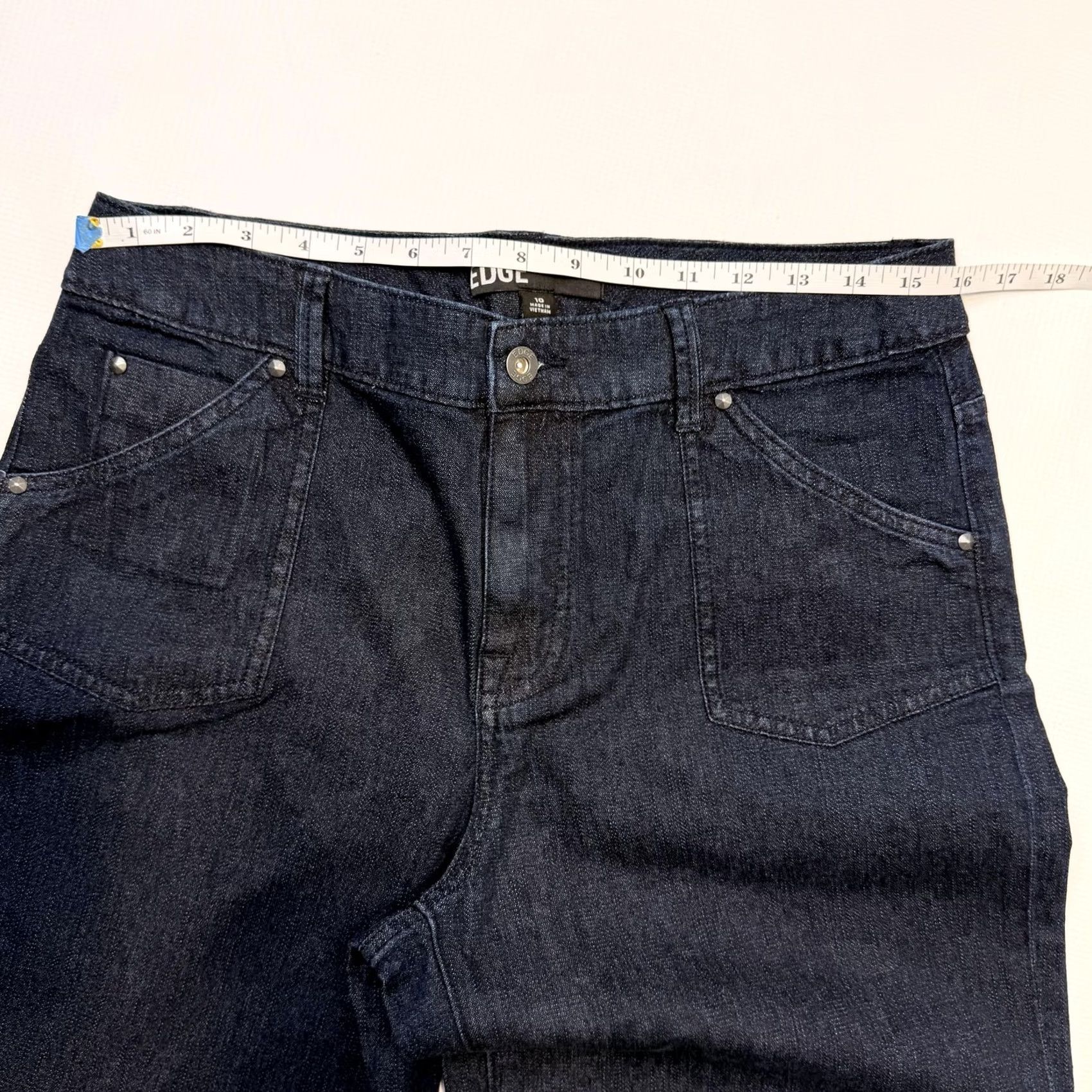 Vintage EDGE by Jen Rade Jeans Womens 10 Blue Wide-Leg High Rise Stretch Denim Men's? Size 32" / US 10 / IT 46 - 6 Thumbnail