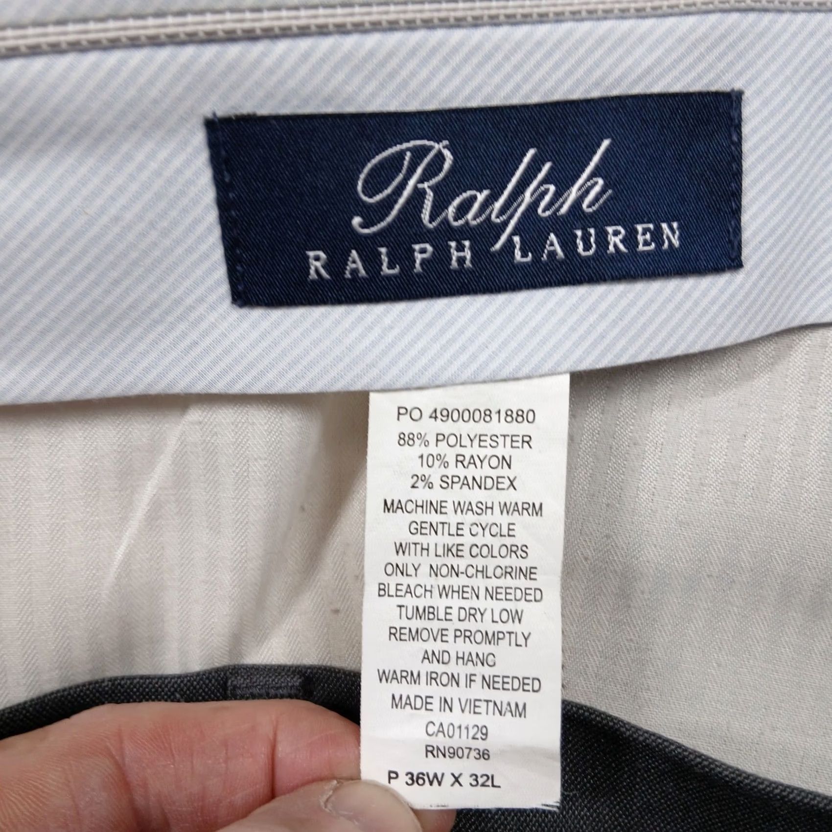 Ralph Lauren VINTAGE? No. Ralph Lauren Dress Pants Men 36x32 Gray Stretch Trousers Size US 36 / EU 52 - 4 Thumbnail