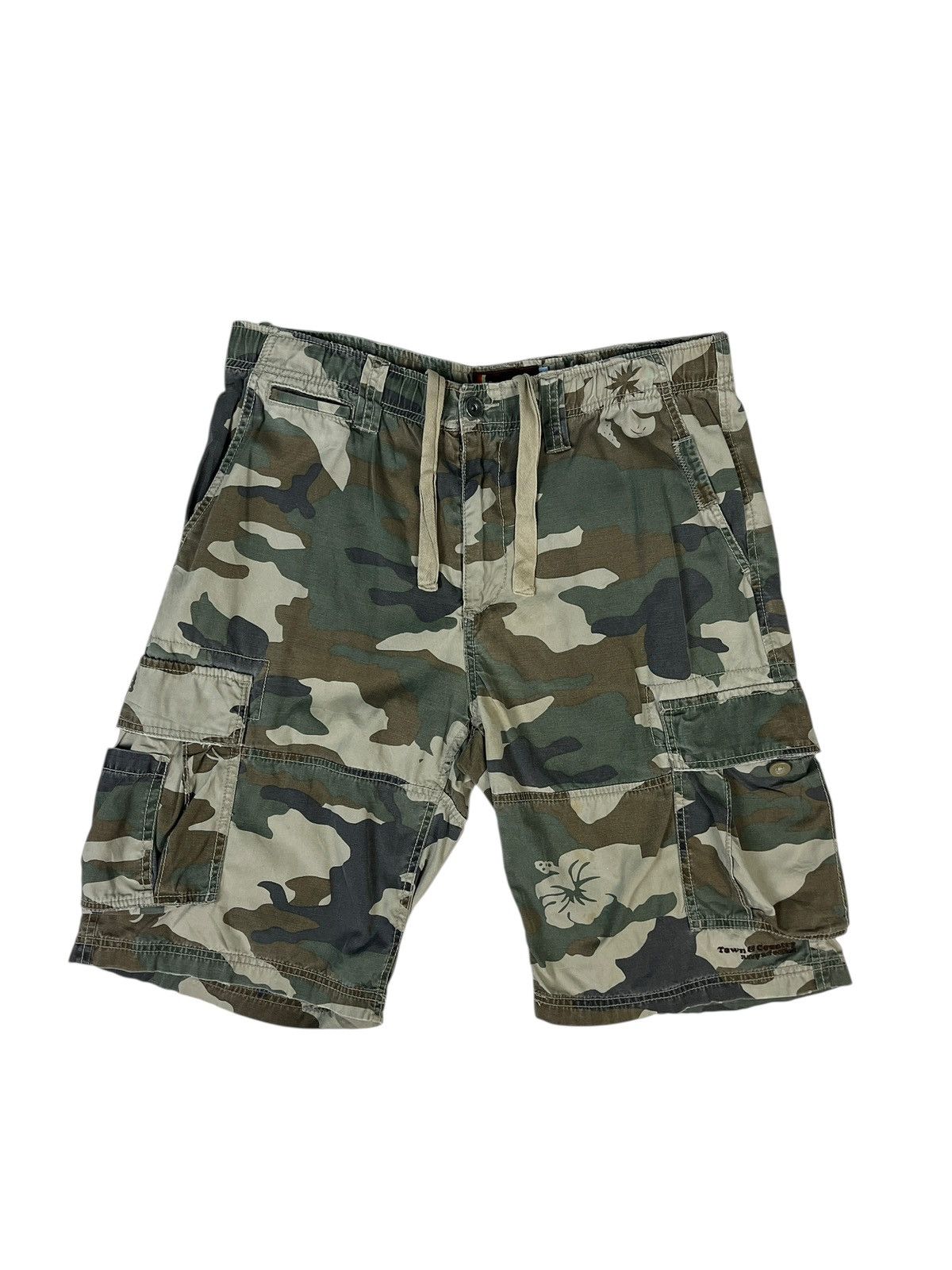 Vintage Town & Country Surf Design Camo Hawaii Cargo Shorts Size US 30 / EU 46 - 1 Thumbnail