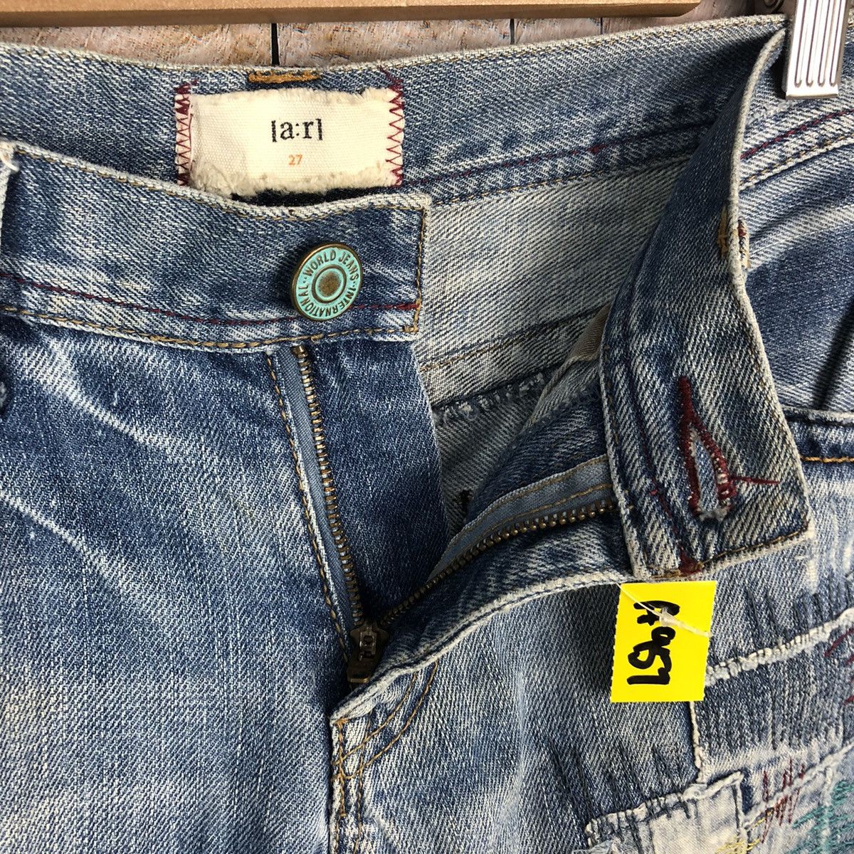 Japanese Brand A:R Blue Distressed ripped patchwork Denim Pants #A957 Size US 28 / EU 44 - 15 Thumbnail