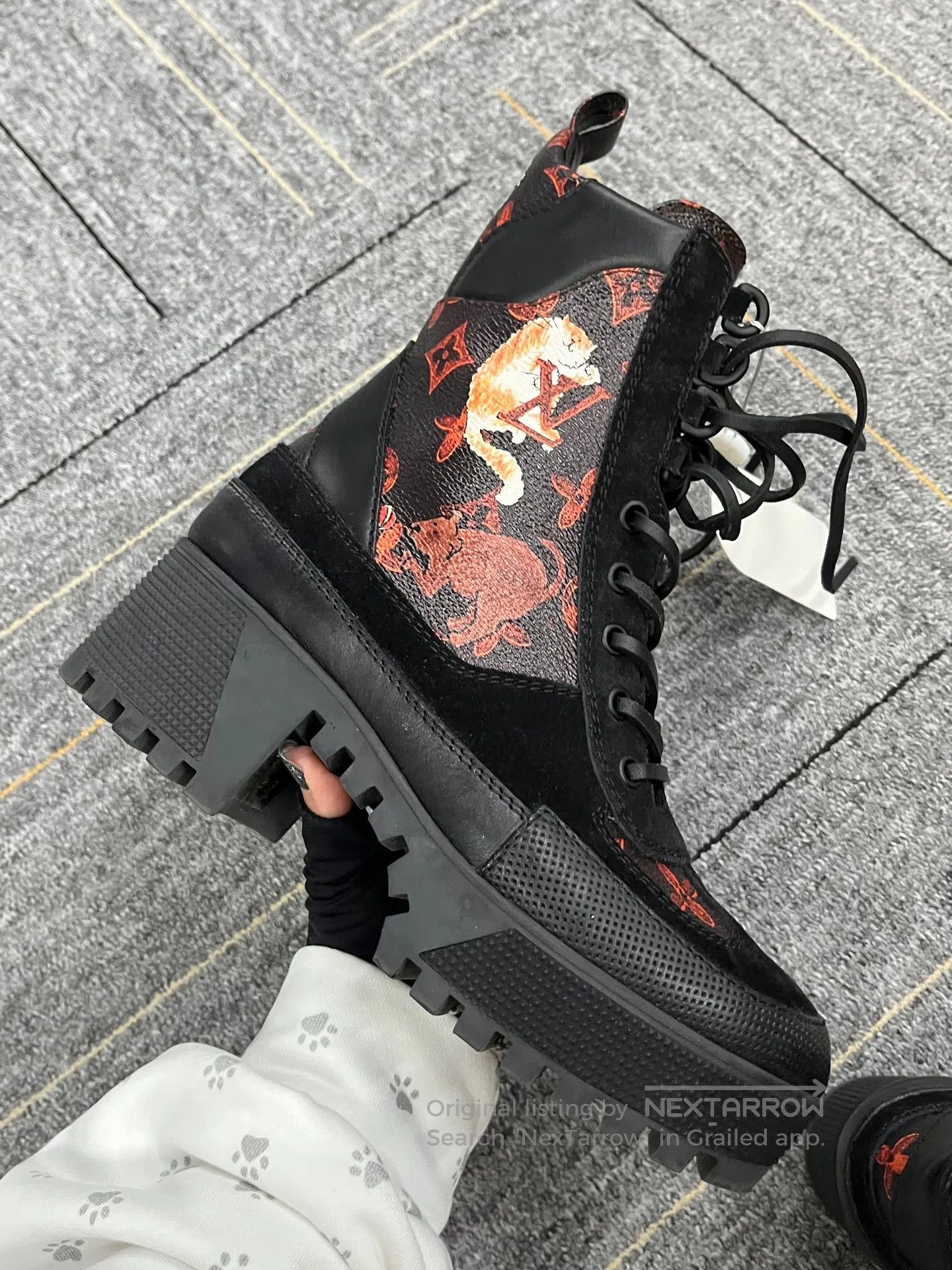 Louis Vuitton Louis Vuitton Black and Red Animal Print Series| Size US 4.5 / IT 34.5 - 5 Thumbnail