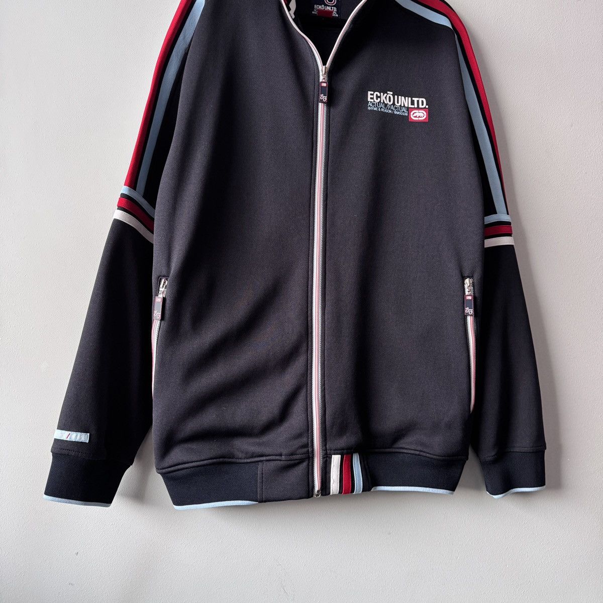 Ecko Unltd. Ecko Unltd. Track Jacket Size L Navy with Red Blue Stripes Size US L / EU 52-54 / 3 - 3 Thumbnail