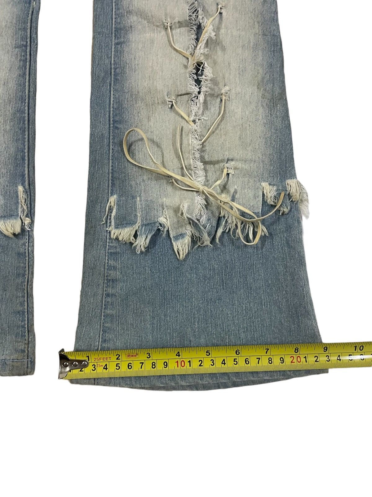 Rick Owens Vintage Japanese Brand Bondage Style Mad Punk Flare Jeans Size 26" / US 2 / IT 38 - 10 Thumbnail