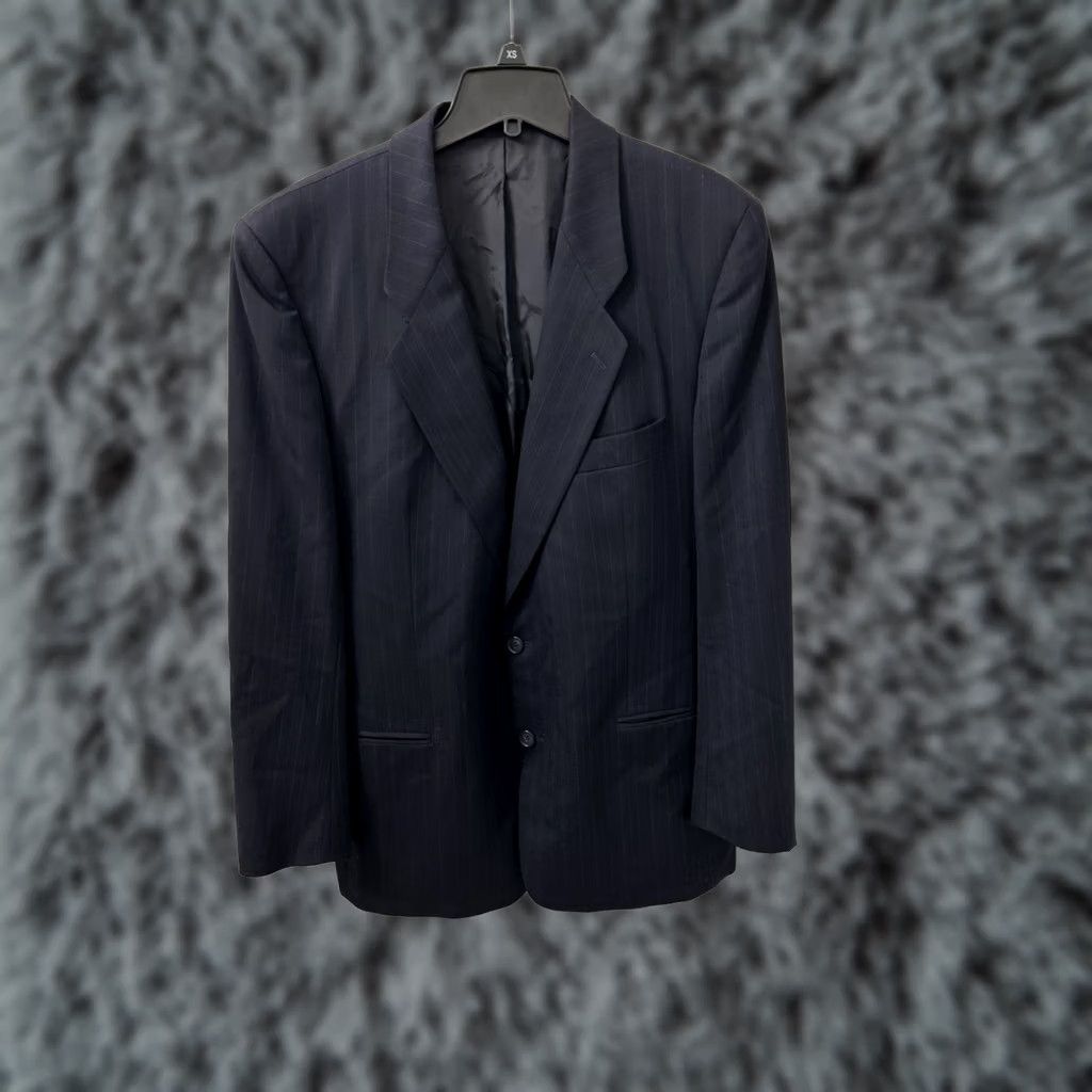 Hugo Boss VINTAGE Hugo Boss Blazer Mens Sz 46R Black Pinstripe Wool 2 Buttons Sport Coat Size 46R - 1 Thumbnail