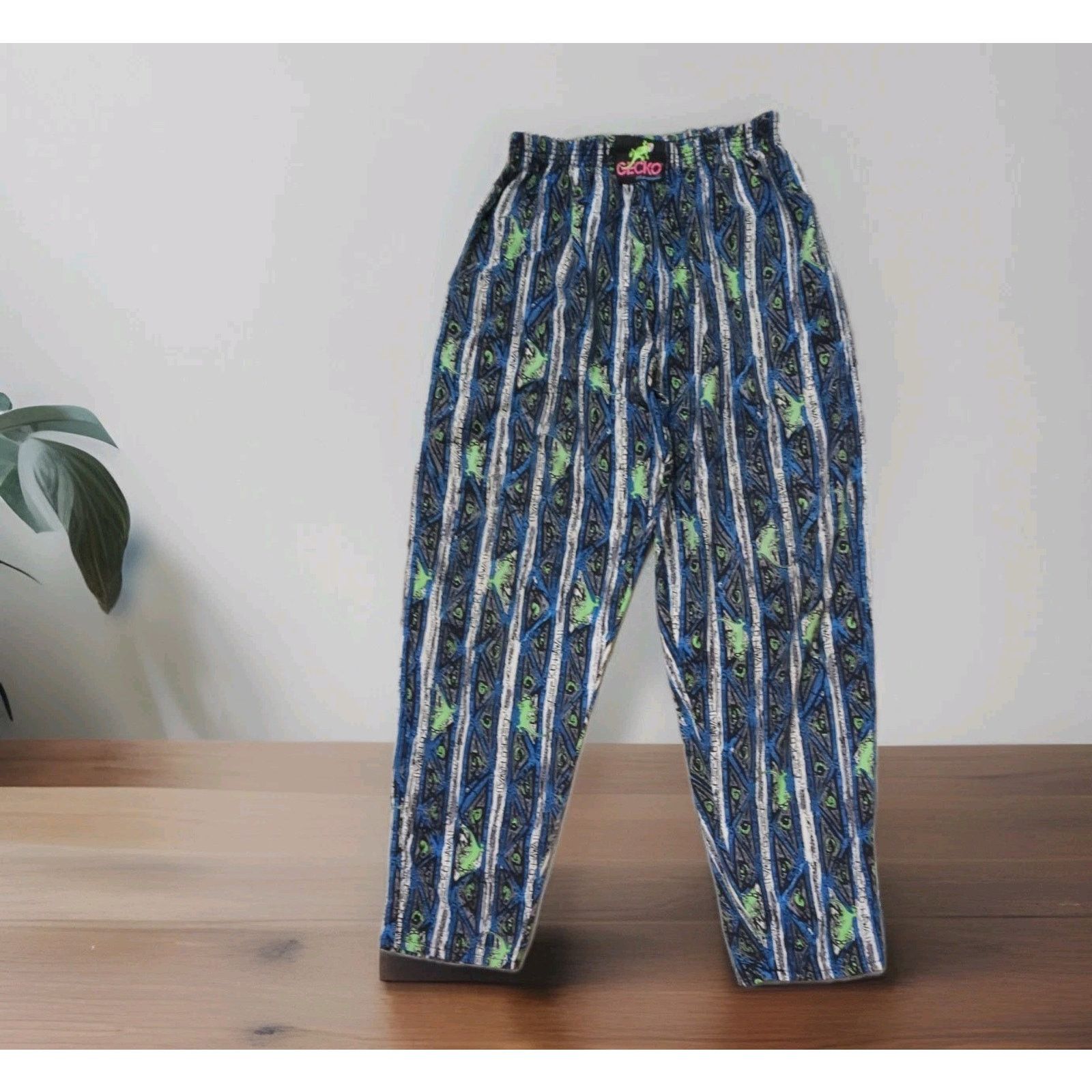 Vintage Gecko Hawaii Beach Pants 80s 90s Nylon Size Large