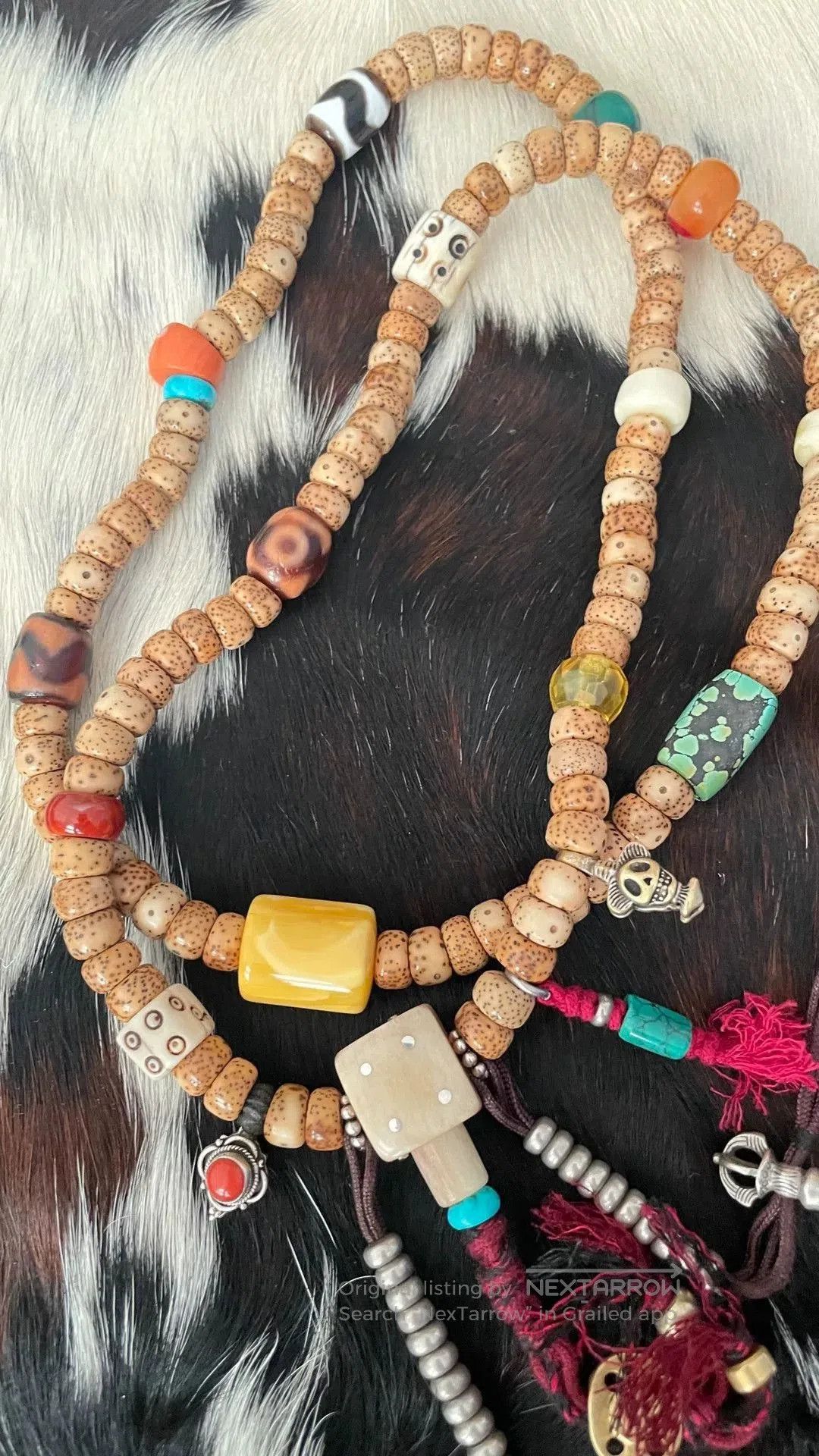 Japanese Brand Tibetan Cow Bone 108 Bead Bracelet. Size ONE SIZE - 5 Thumbnail