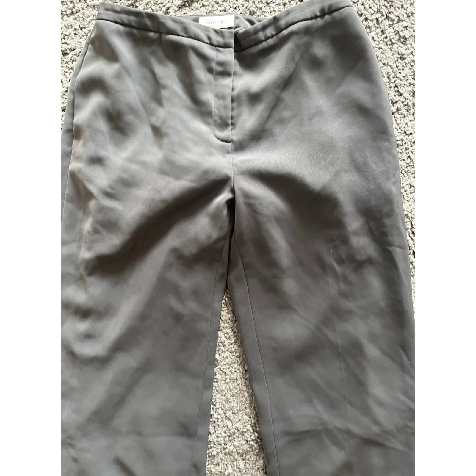 Calvin Klein CALVIN KLEIN Straight Leg Pants Dress Gray 10 Women’s Regular Size 10 Mid Rise 8.5-10.5 Flat Front Stretch Workwear Business Formal Size 32" / US 10 / IT 46 - 2 Thumbnail