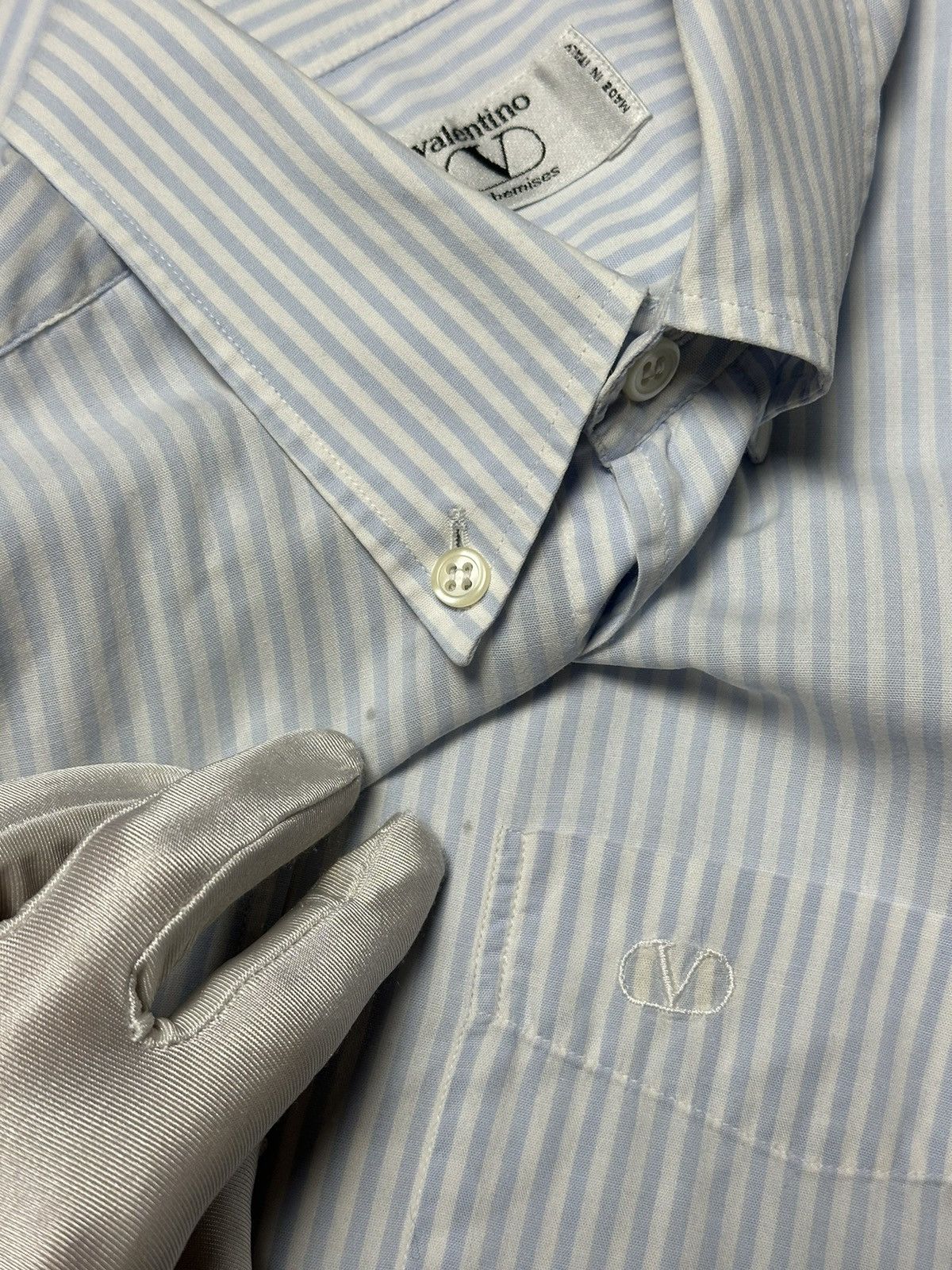 Valentino Vintage Valentino Chemises Long Sleeve Striped Shirt Size US M / EU 48-50 / 2 - 7 Thumbnail
