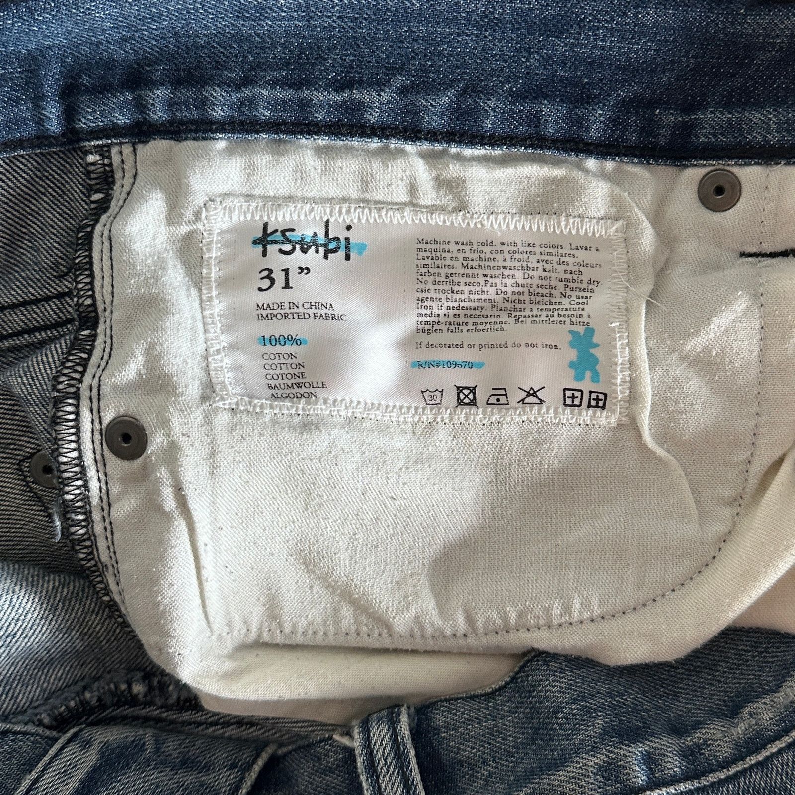 Ksubi Blue Denim Jeans Size US 31 - 9 Thumbnail