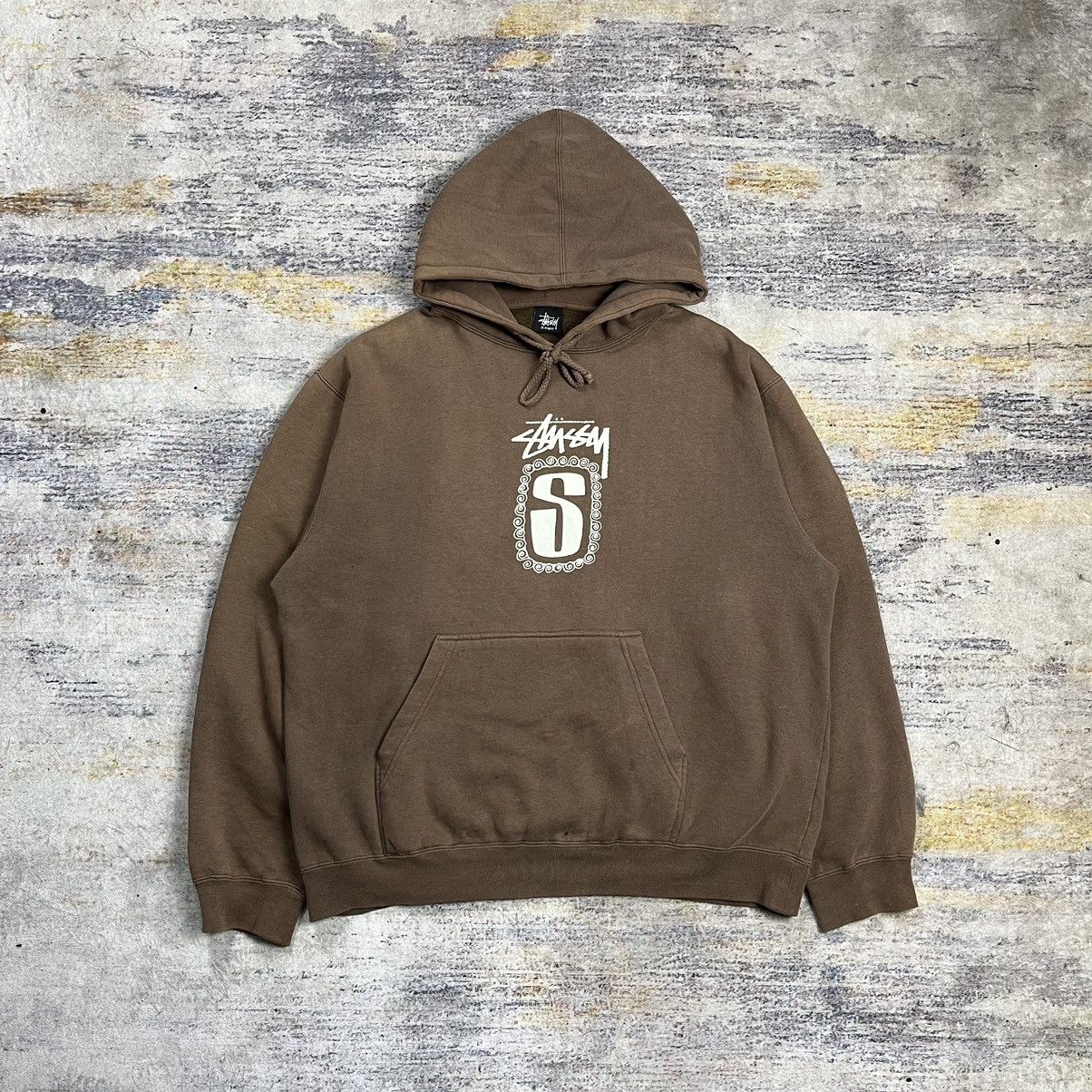 Stussy × Vintage Vintage Stussy logo hoodie brown Size US L / EU 52-54 / 3 - 1 Thumbnail