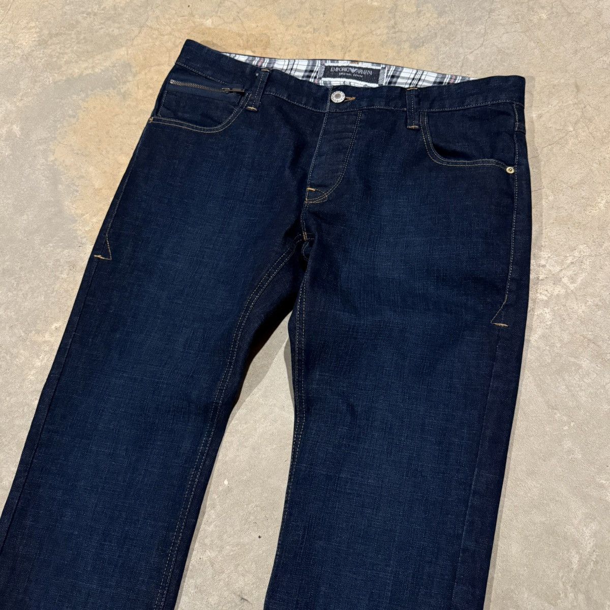 パンツ 2000s Emporio Armani baggy wide denim Vtg 2000s Emporio Armani Faded Indigo Baggy Jeans ERD Grunge