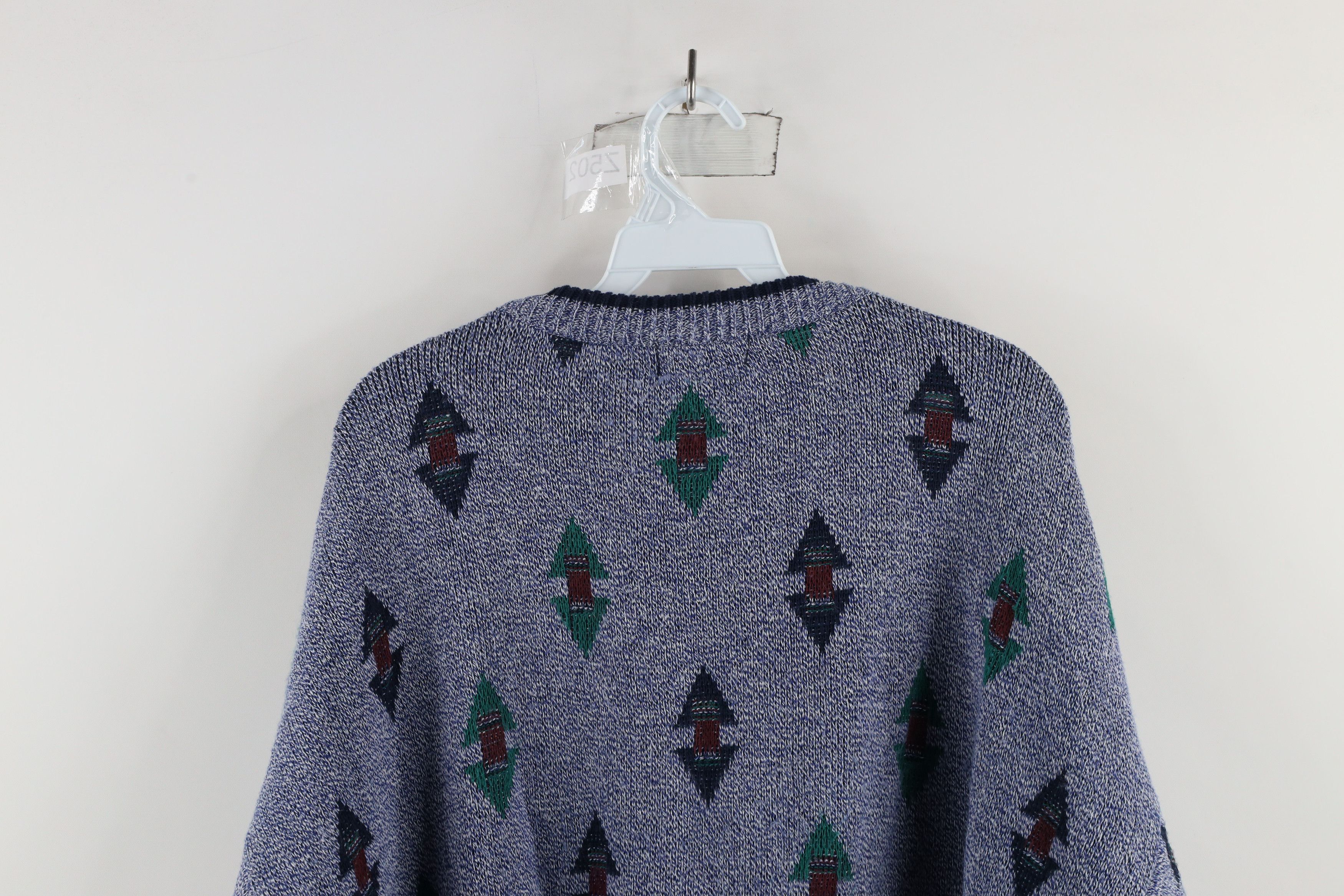 Vintage Vintage 90s Streetwear Diamond Knit Crewneck Sweater USA Size US XL / EU 56 / 4 - 11 Thumbnail