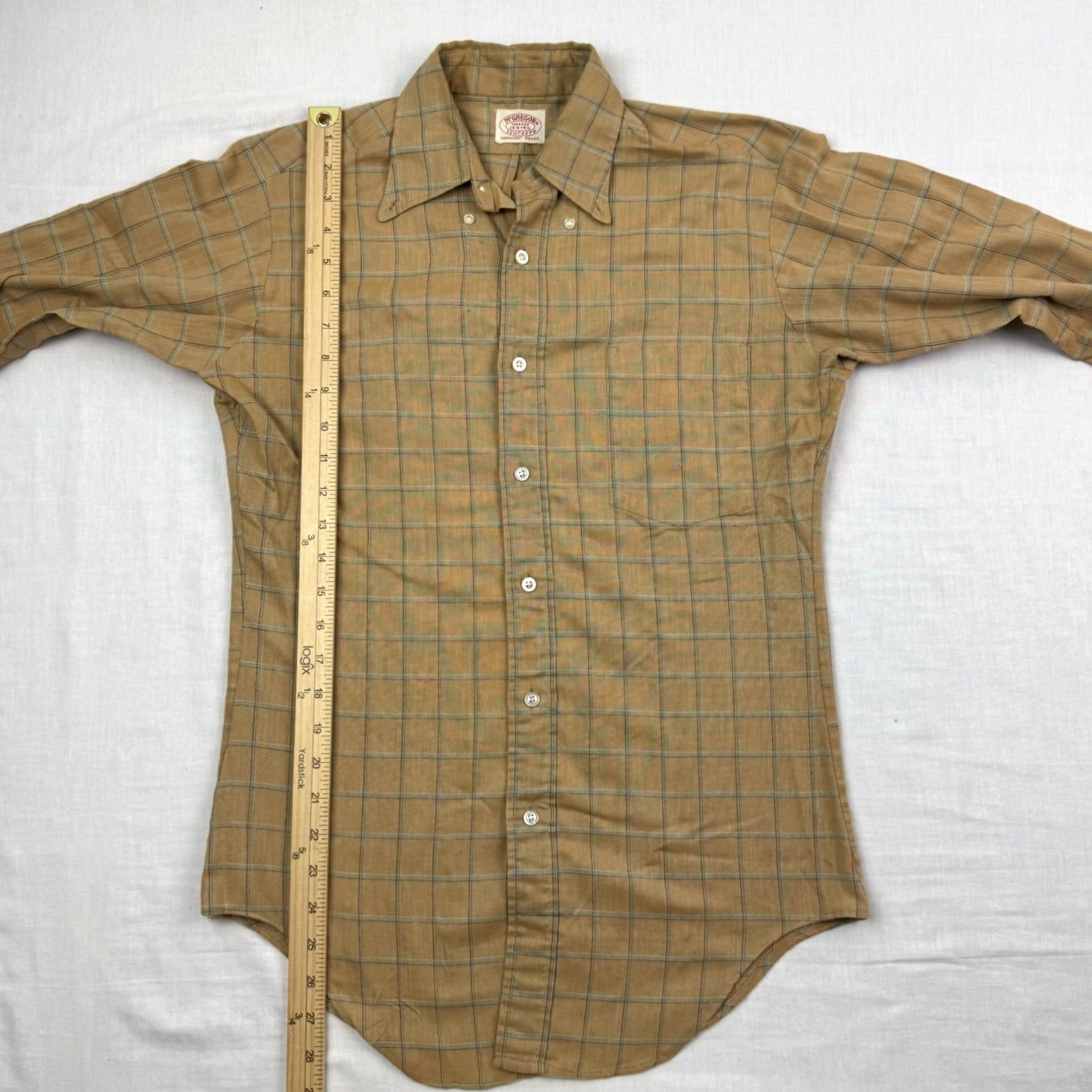 McGregor VINTAGE McGregor Button-Up Plaid Shirt Adult M Brown USA 60s 70s Shirt Men Regular Long Sleeve Button-Up Mens Size US M / EU 48-50 / 2 - 4 Thumbnail