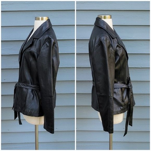 Wilsons Leather Vintage 90s y2k Wilsons Maxima Black Leather Insulated Midi Size XL / US 12-14 / IT 48-50 - 2 Thumbnail