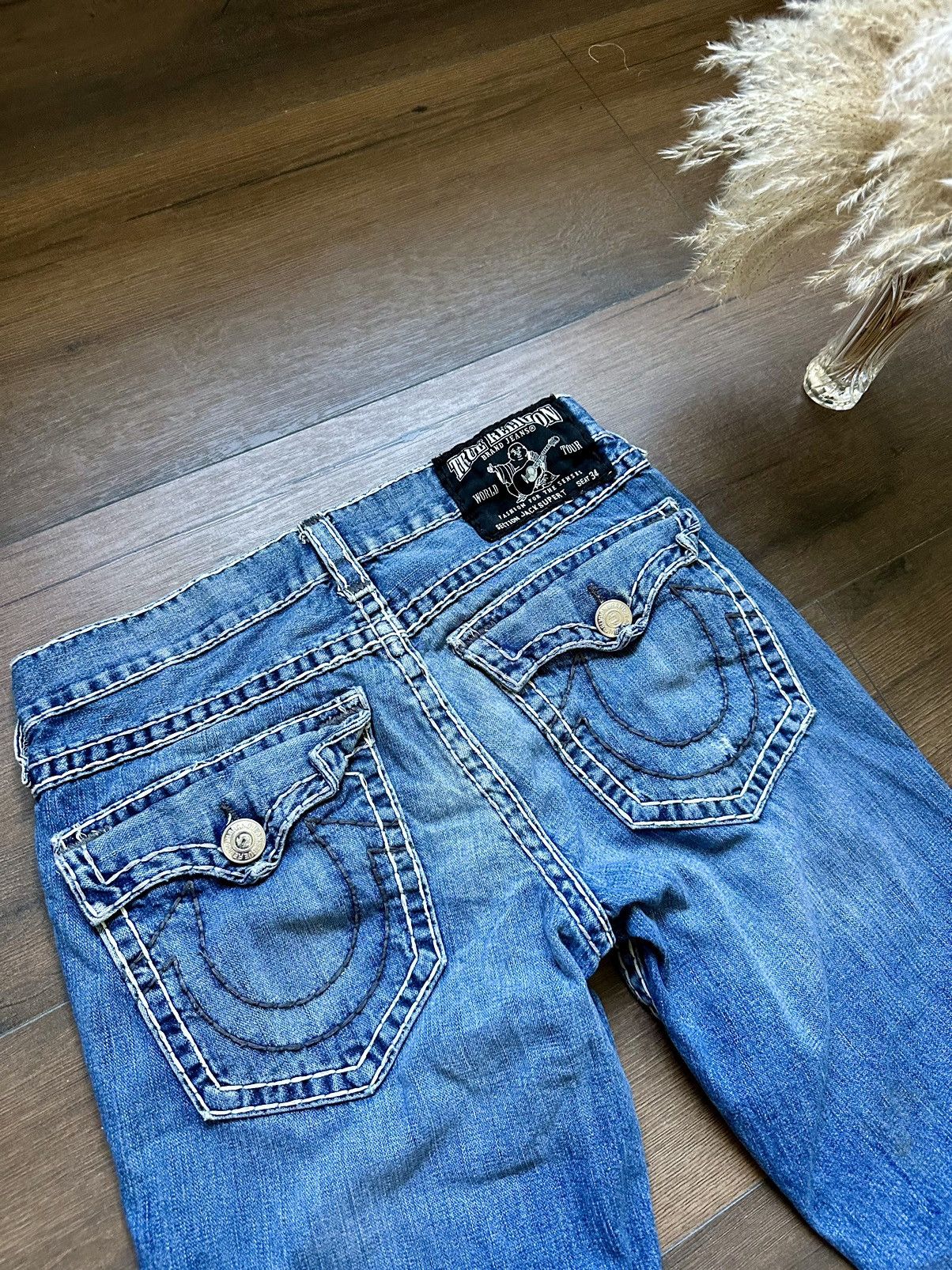 True Religion 🇺🇸Vintage True Religion Faded Denim jeans Made in Usa Size US 34 / EU 50 - 4 Thumbnail