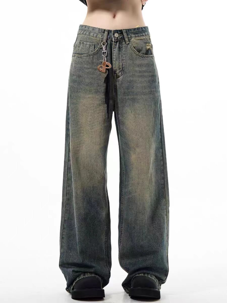 Designer vintage high street casual straight wide leg jeans Size US 30 / EU 46 - 4 Thumbnail