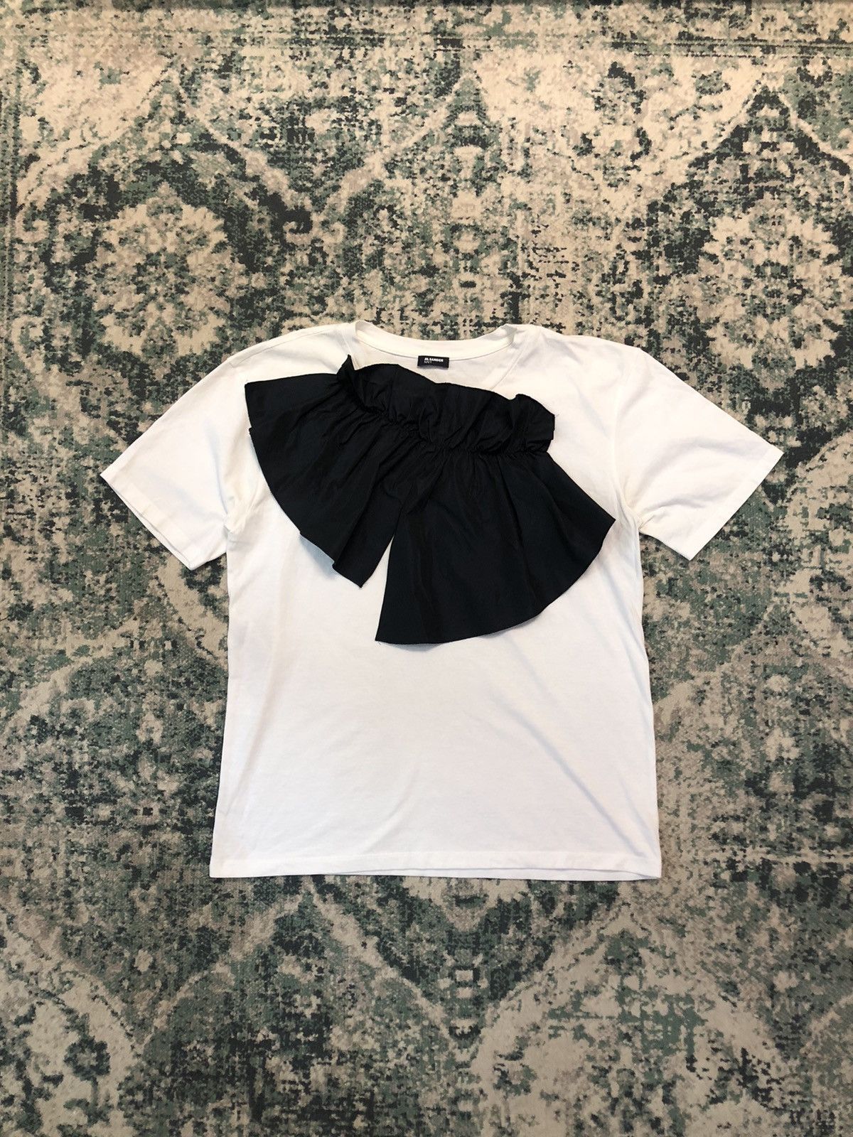 Jil Sander Jil Sander Navy Nylon Ribbon/Ruffle Shirt Size US XS / EU 42 / 0 - 4 Thumbnail