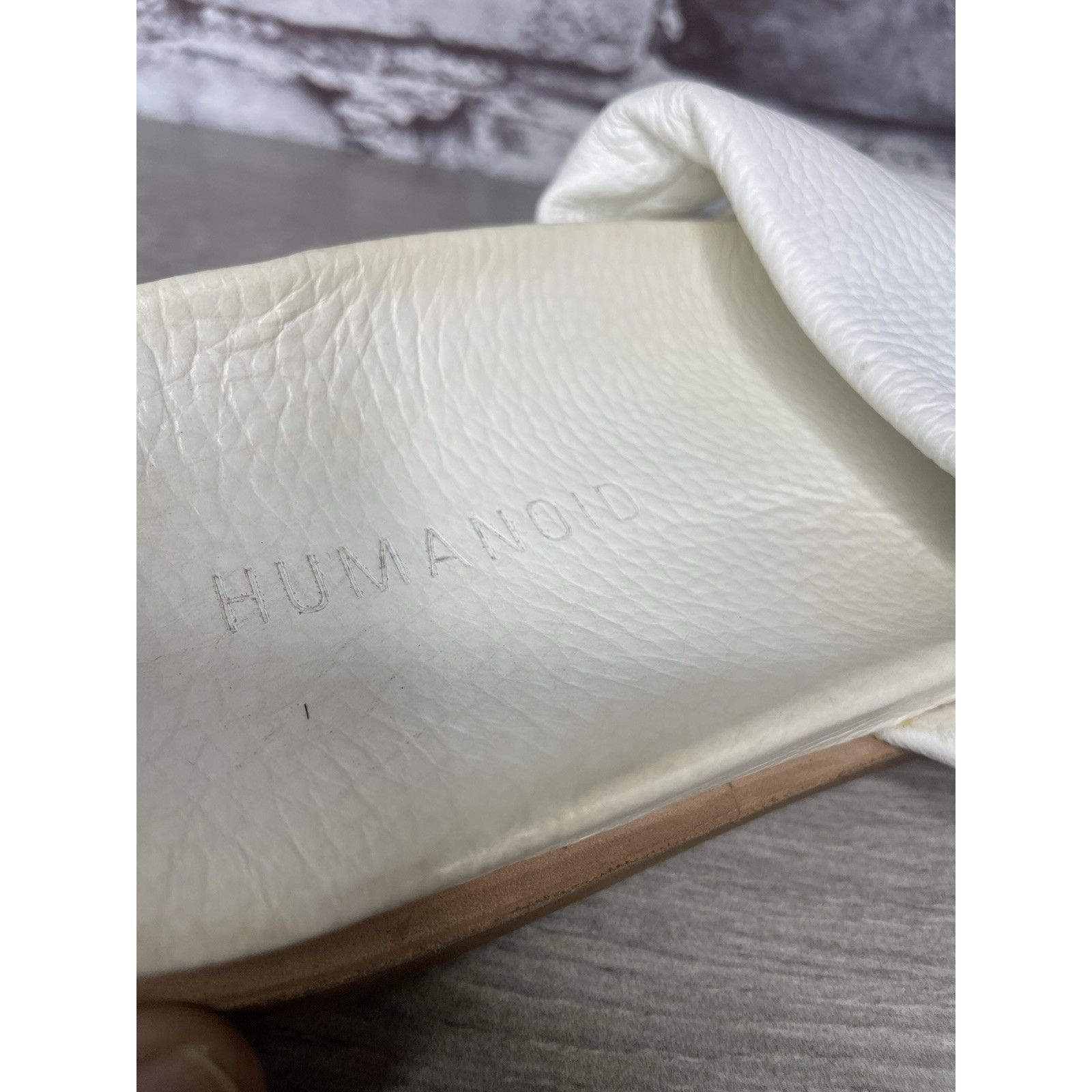 Other Humanoid White Leather Platform Strap Slides Wedge Sandals W Size US 8.5 / IT 38.5 - 18 Thumbnail
