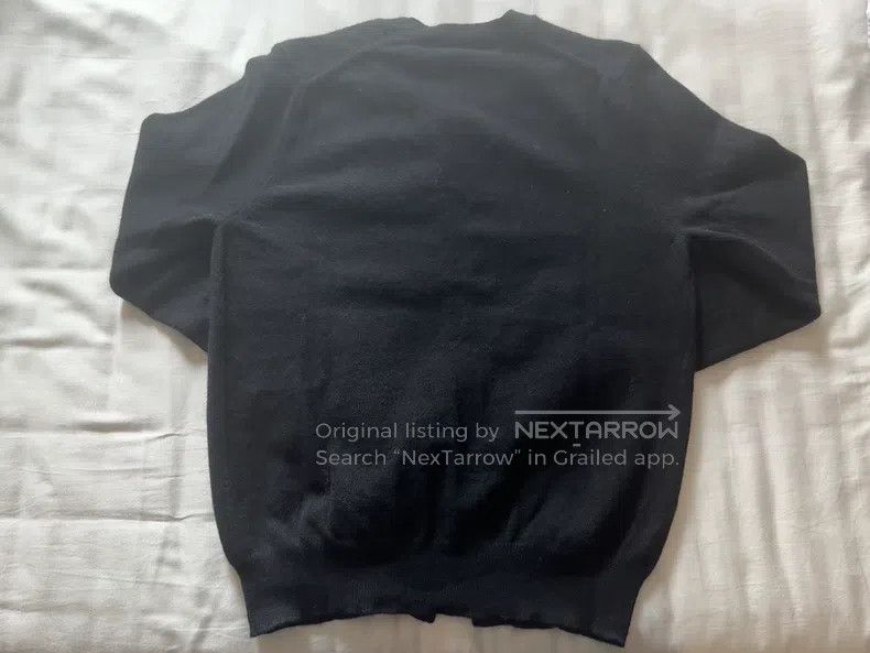 Comme des Garcons Comme Des Garcons Black knit cardigan with classic red hea Size M / US 6-8 / IT 42-44 - 2 Thumbnail