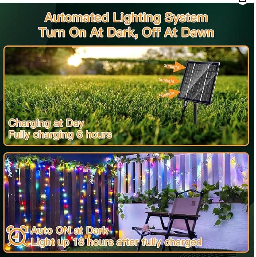 NBDN Nobrandedon Solar Lights, 72FT 600LED with Remote,19 Modes MULTICOLOR Size ONE SIZE - 5 Thumbnail