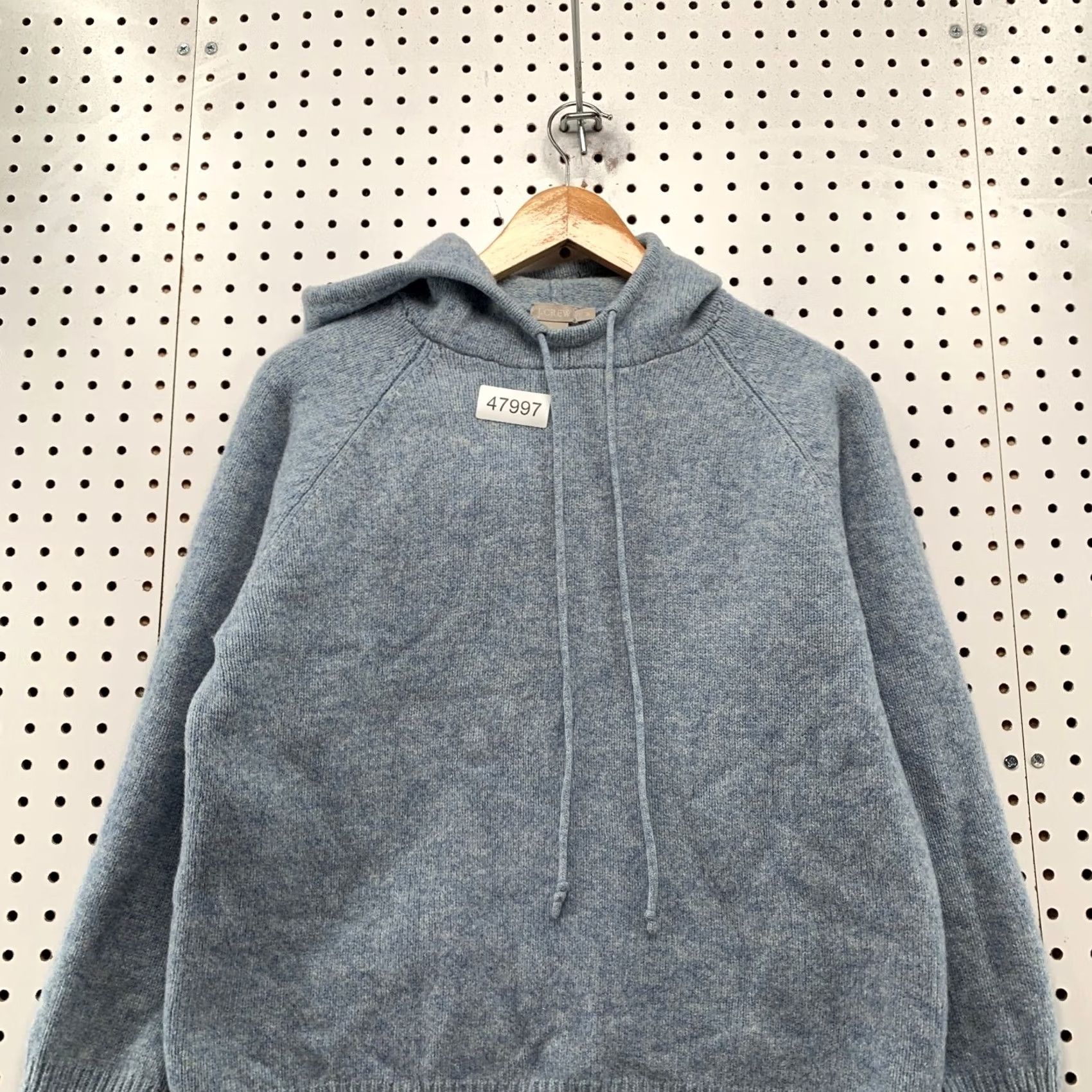 J.Crew J.CREW Wool Hoodie Sweater Womens Small Blue Hooded Lambswool Hong Kong Shirt Size S / US 4 / IT 40 - 4 Thumbnail