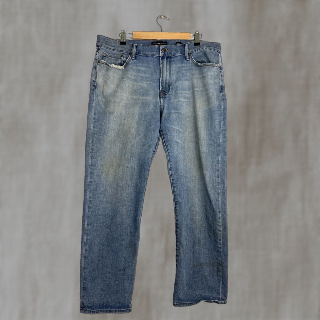 Lucky Brand Lucky Brand 363 Straight Jeans Mens 38x30 Light Wash Blue Stains Regular Inseam 30 Size US 38 / EU 54 - 1 Thumbnail