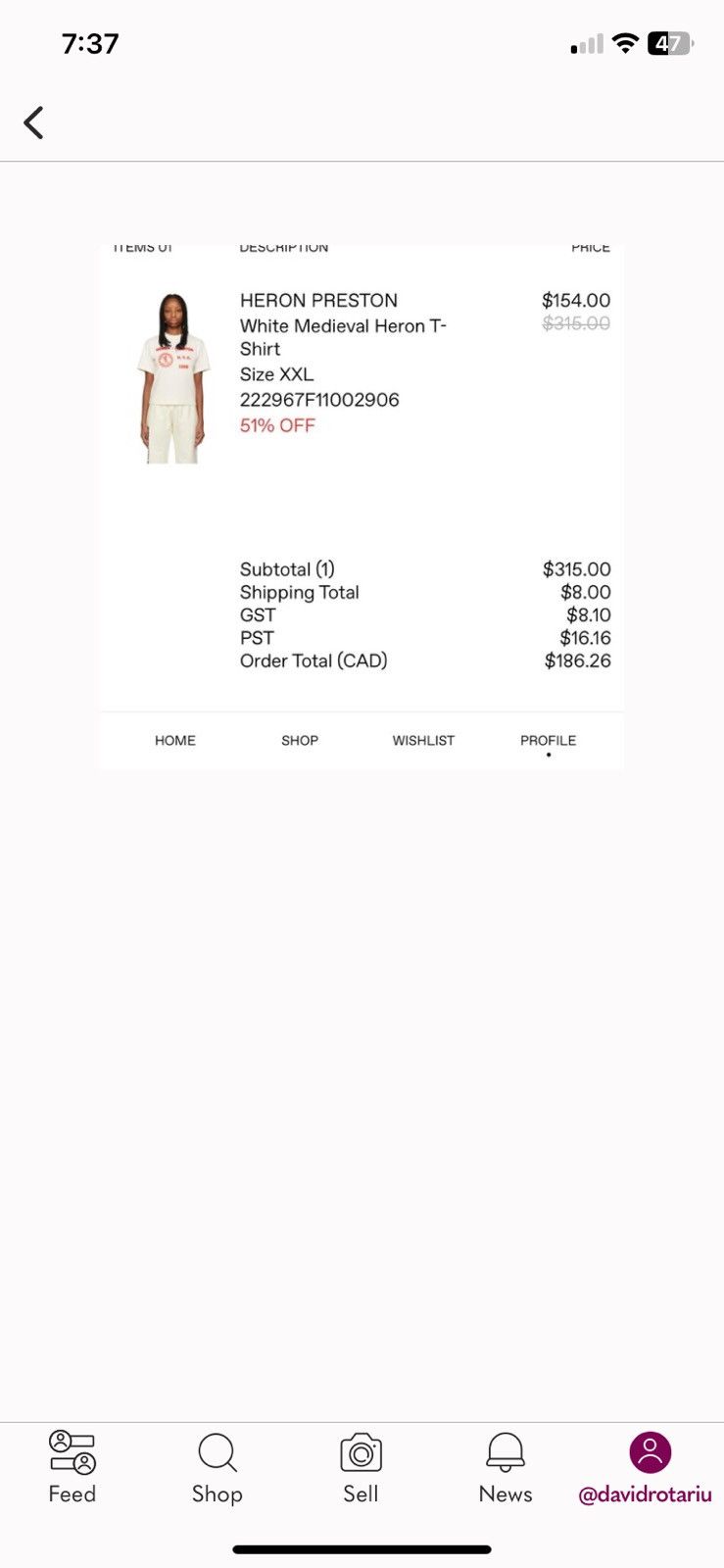 Heron Preston Heron Preston T-Shirt Birds Herons Size ONE SIZE - 10 Thumbnail