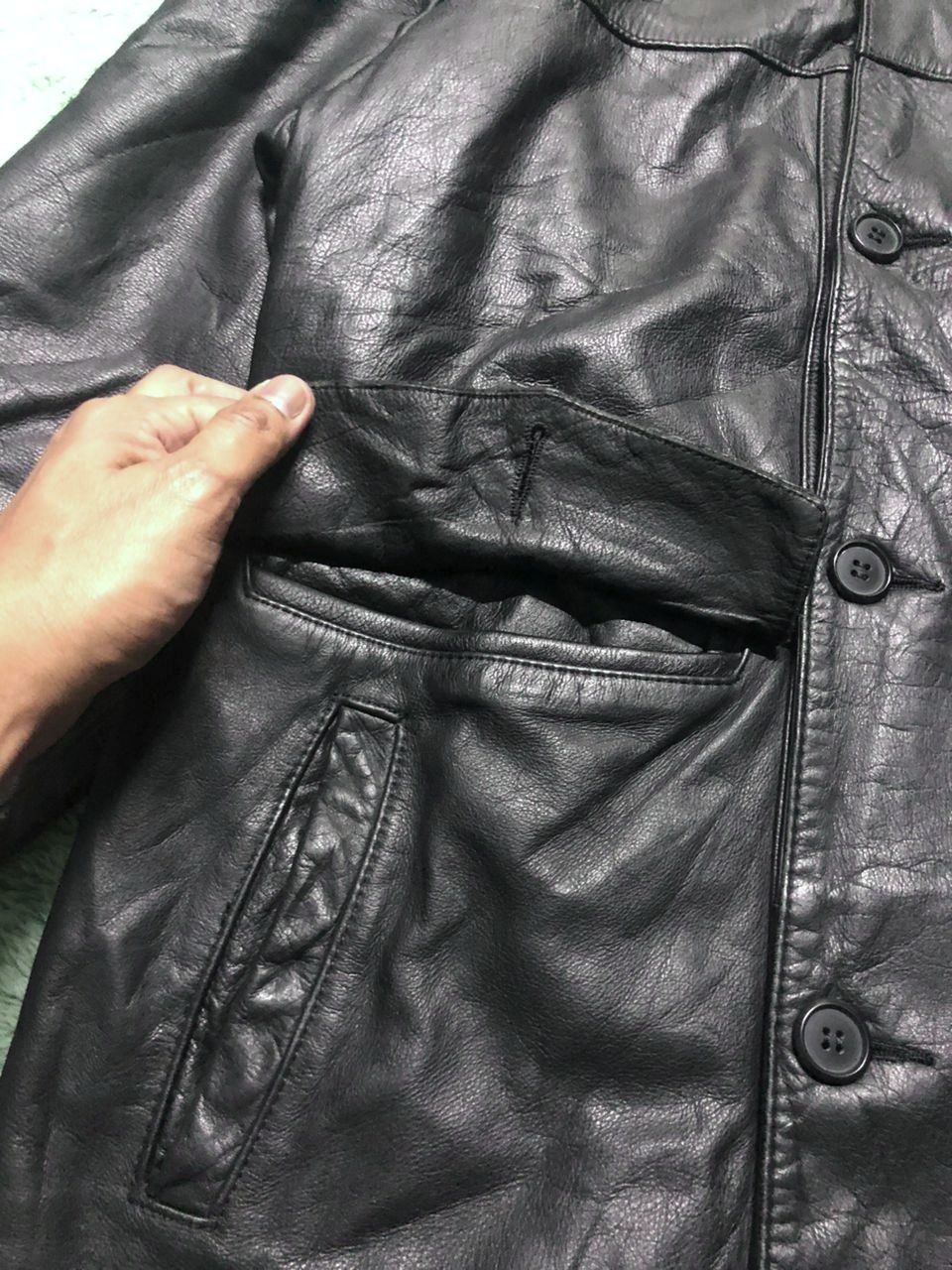 Issey Miyake VTG PARACHUTE CARGO COWHIDE LEATHER JACKET D HOMME AHOMME Size US L / EU 52-54 / 3 - 16 Thumbnail