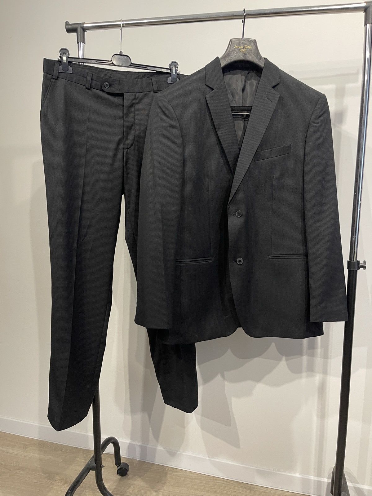 Vintage Biaggini classic suit black mens blazer + trousers 42R Size 42R - 1 Thumbnail