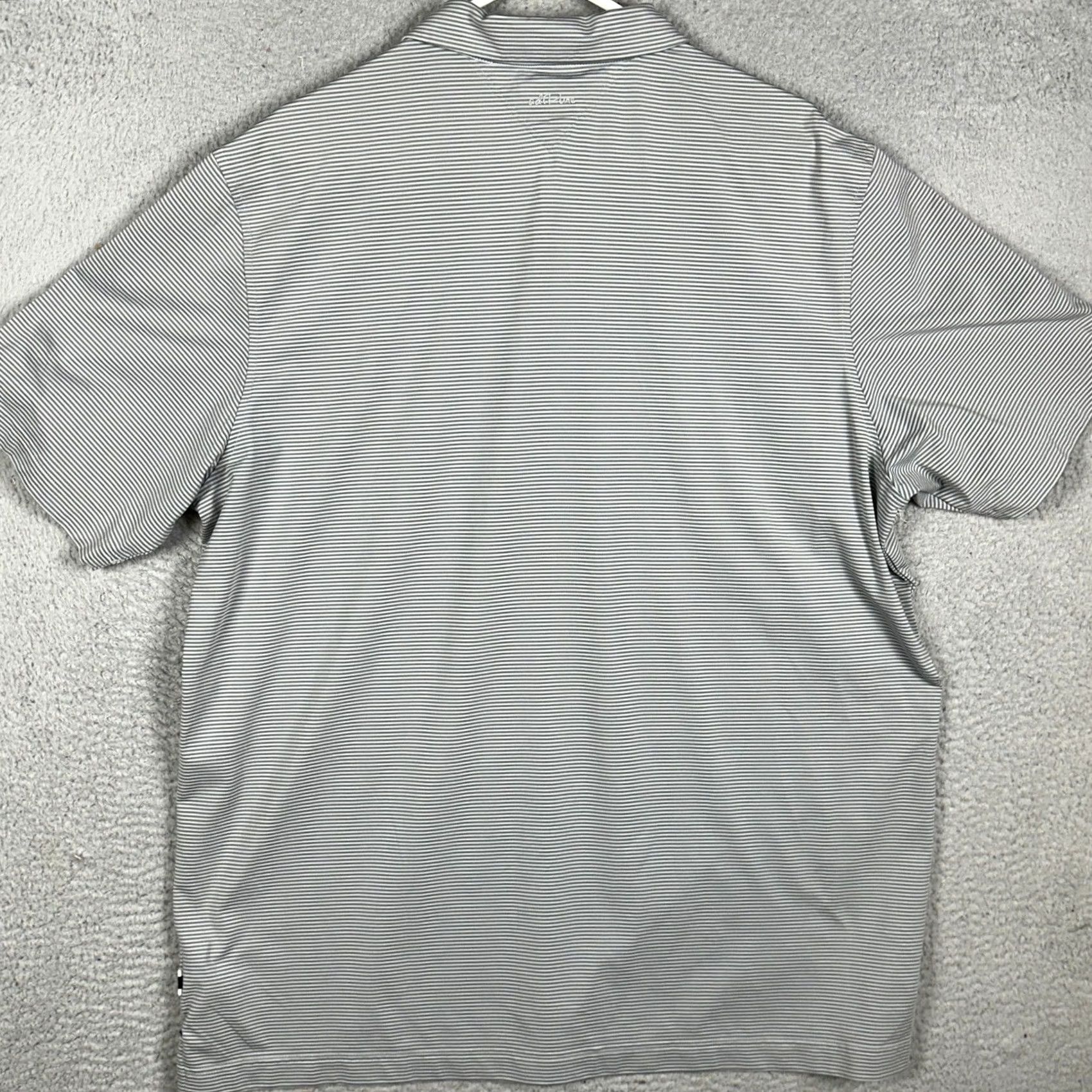 Adidas Adidas AdiPure Polo Shirt Mens Large Grey Golf Striped Performance Rugby Stretch Size US L / EU 52-54 / 3 - 3 Thumbnail