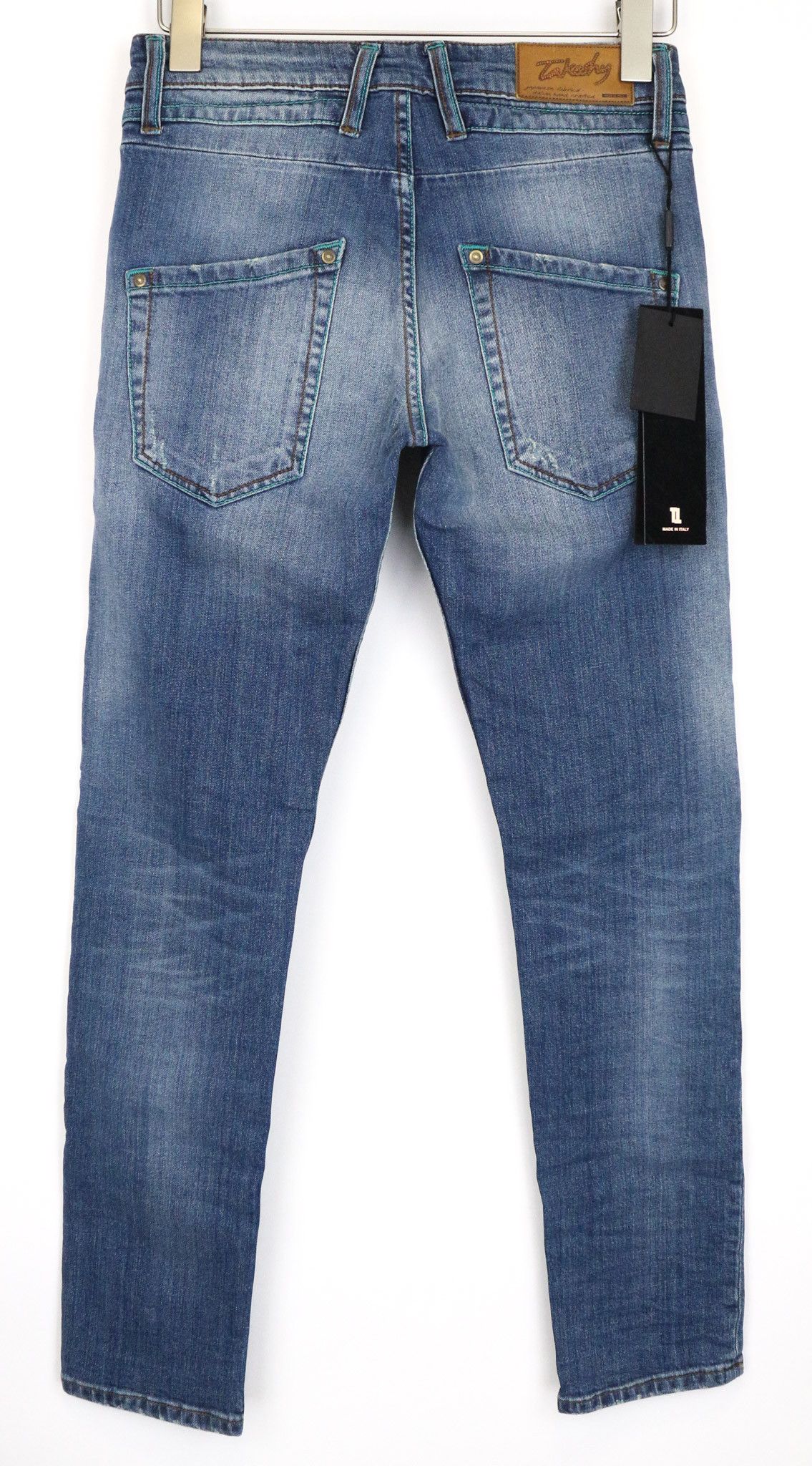 Takeshy Kurosawa TK75 W30 Blue Slim Distressed Stretch Jeans 75907 Size US 30 / EU 46 - 2 Thumbnail