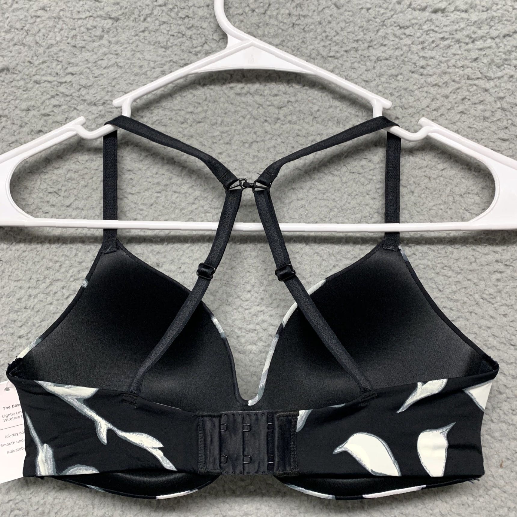 Vintage Auden Bra 32C Black Green Floral Lined Wireless Adjustable Straps NWT Women Cup C Modern T-Shirt Racerback Size ONE SIZE - 3 Thumbnail