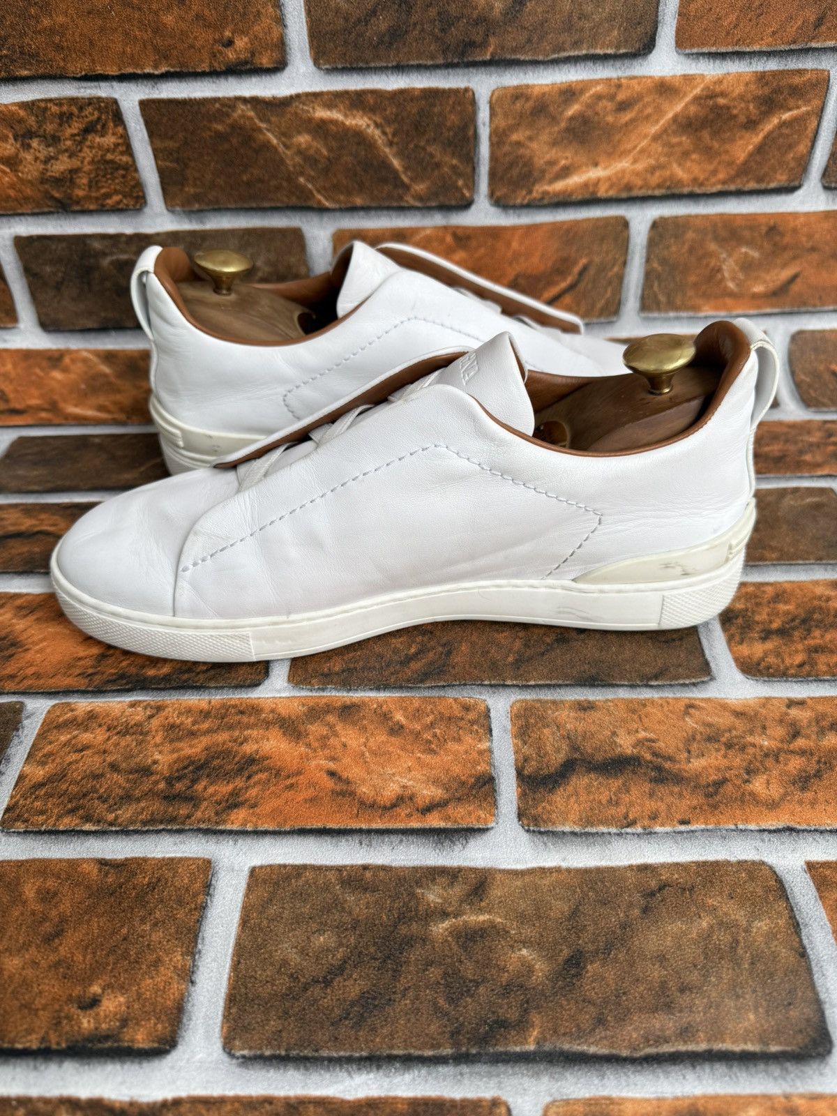 Ermenegildo Zegna Triple stitch leather trainers Size US 8 / EU 41 - 15 Thumbnail