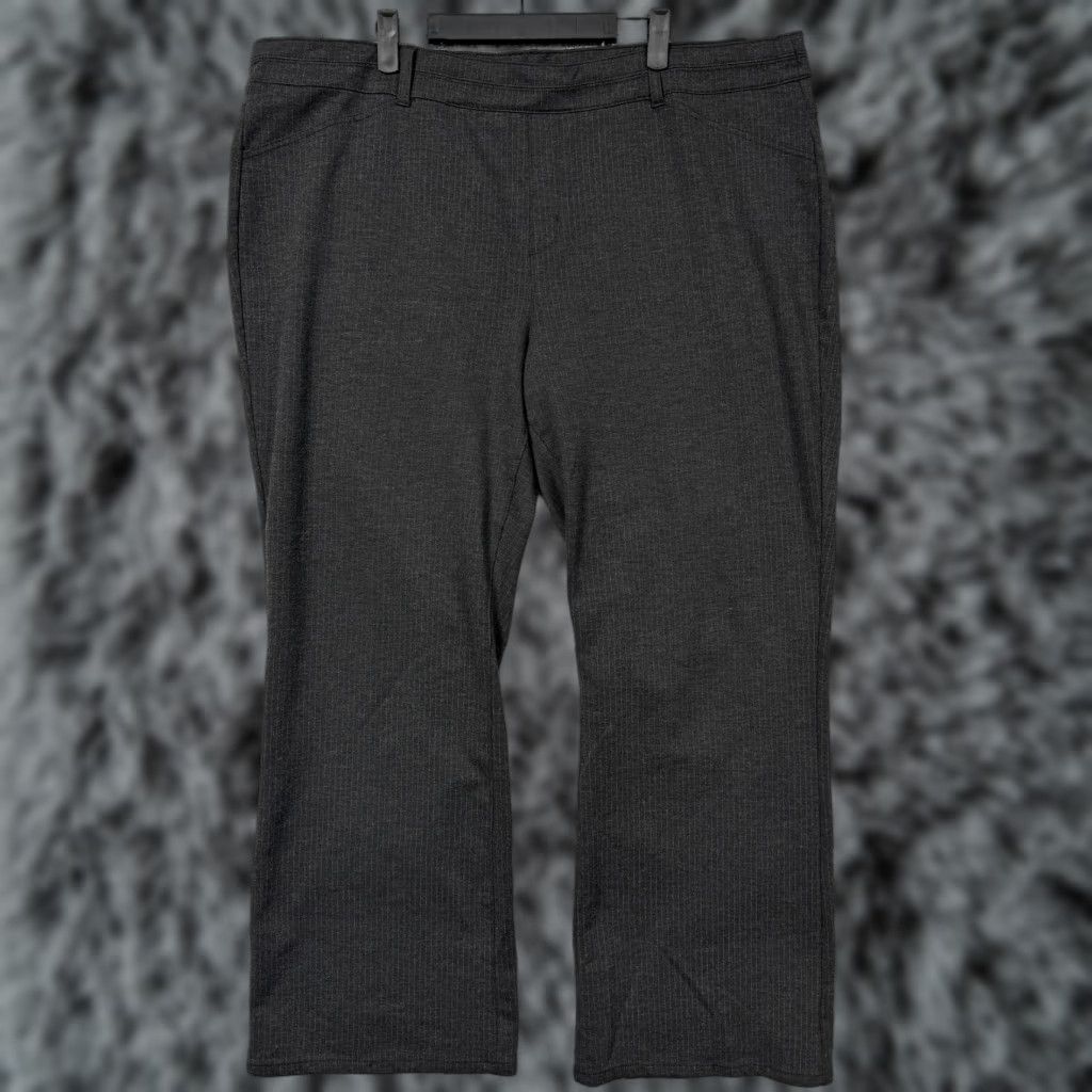 Vintage Maurices Dress Pants Womens 3-REG Dark Gray Knit Stretch Pull On High Waist Straight Pockets Casual Office 44in 30in Size 26" / US 2 / IT 38 - 1 Thumbnail