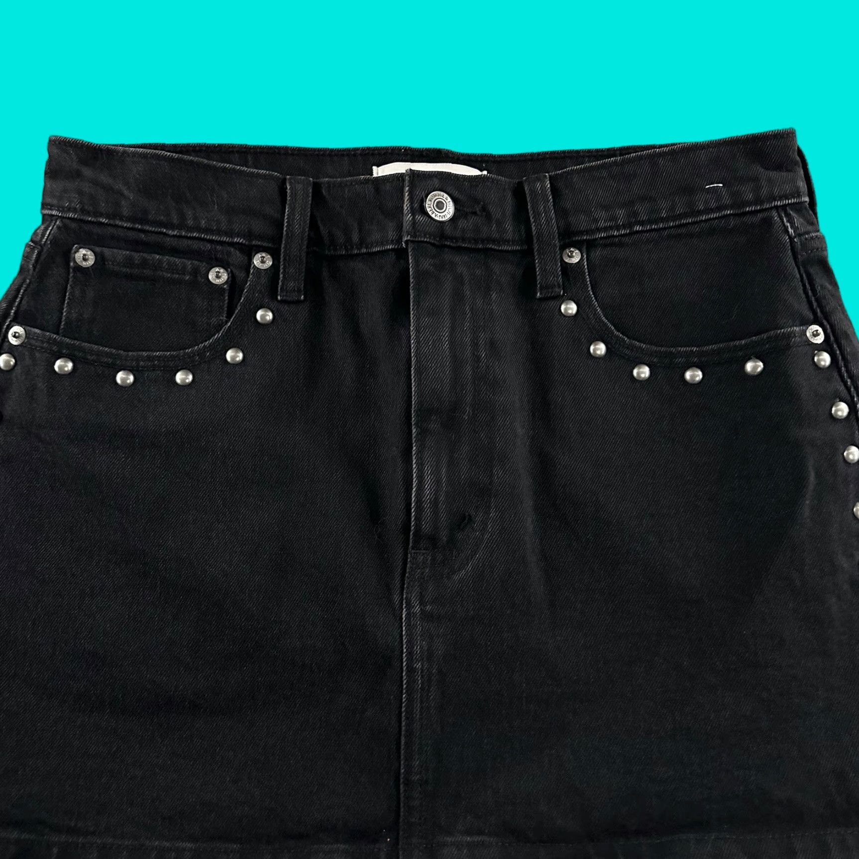 Abercrombie & Fitch Abercrombie & Fitch Womens Mini Skirt Black Size 29 High Rise Denim Studded (Stretch) - Regular Skirt, Short, Women's Fashion Size 29" - 1 Thumbnail