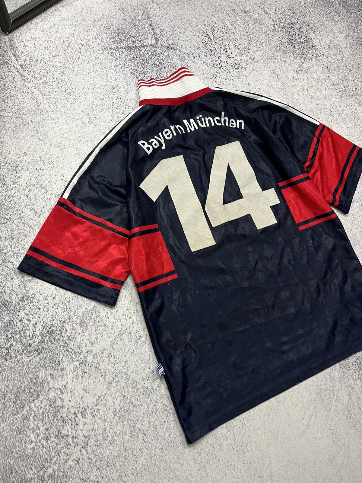 Adidas Bayern Munich Munchen 1997/99 Home Soccer Jersey #14 Basler Size US L / EU 52-54 / 3 - 14 Thumbnail