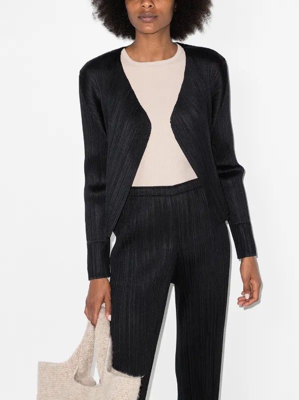 Pleats Please Issey Miyake TAX FREE 🇺🇸 issey miyake pleats please black cardigan Size S / US 4 / IT 40 - 2 Thumbnail