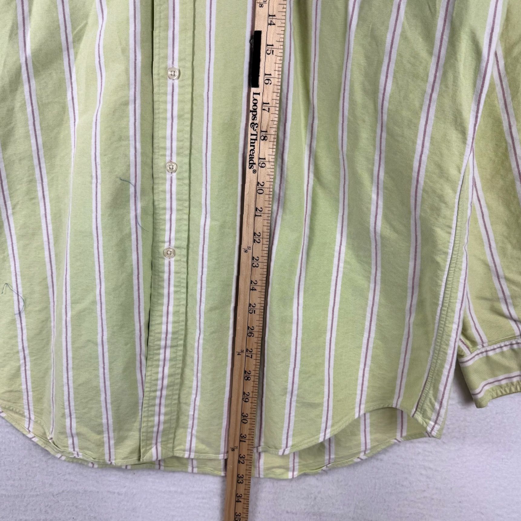 Ralph Lauren Ralph Lauren Men's Large Classic Fit Long Sleeve Button-Up Green Pink Striped Shirt Size US L / EU 52-54 / 3 - 6 Thumbnail