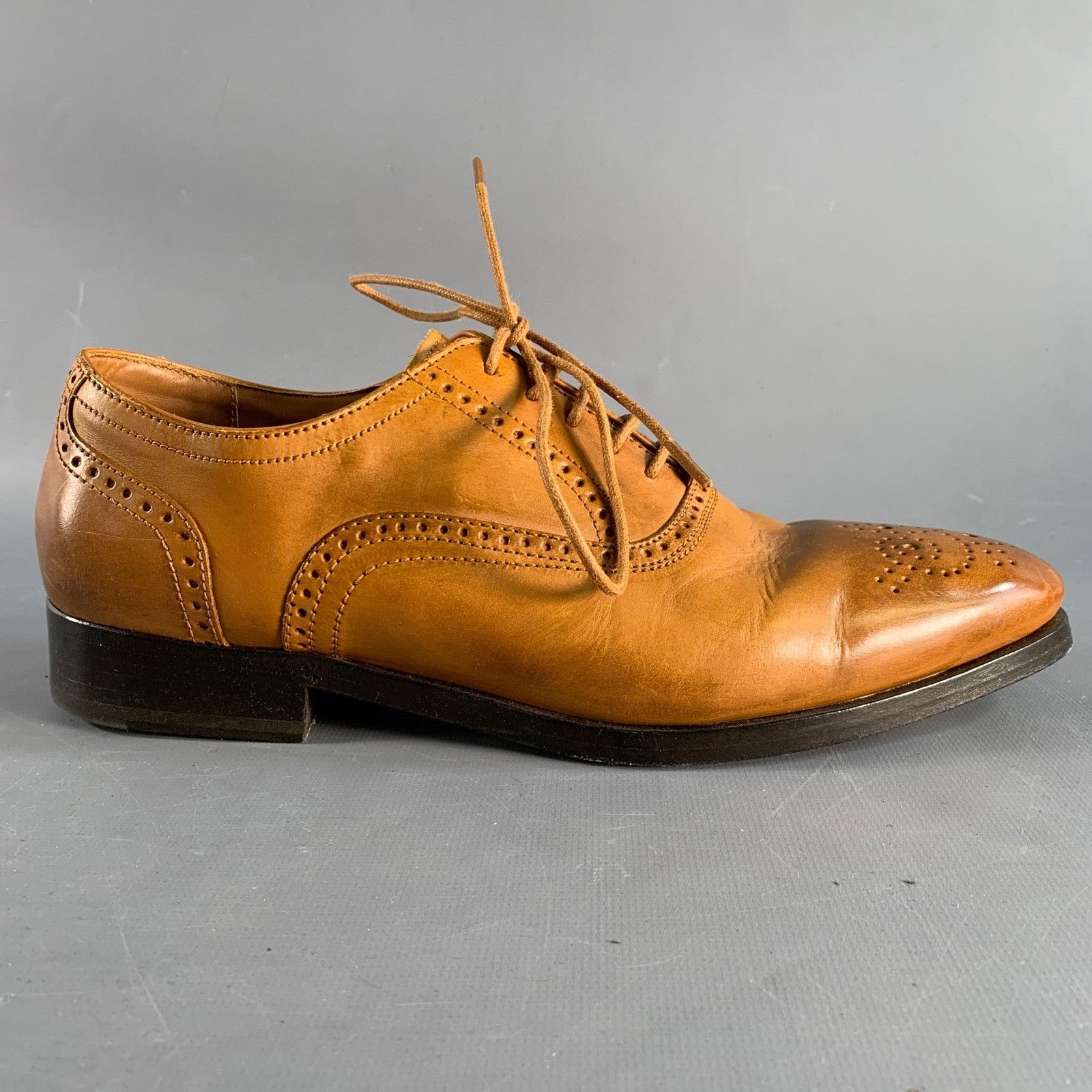 Allen Edmonds ALLEN EDMONDS 7 Tan Perforated Leather Oxford Lace Up Shoes Size US 7 / EU 40 - 2 Thumbnail