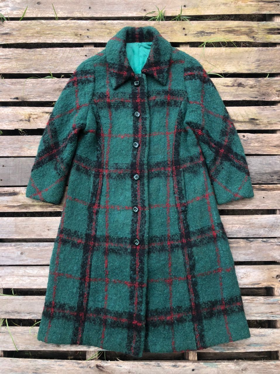 Vintage Vintage Unbrand Tartan Wool Coat Jacket Size S / US 4 / IT 40 - 1 Thumbnail