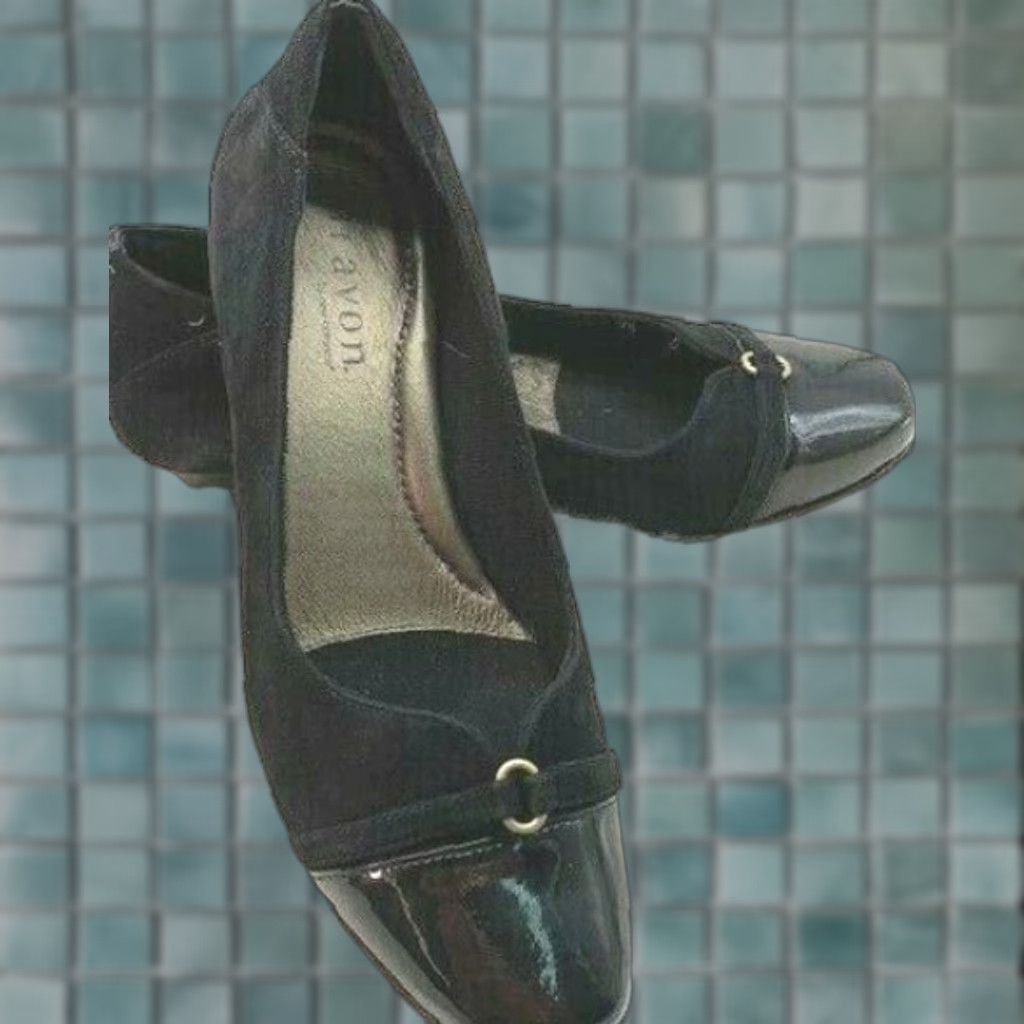Vintage Aravon Pumps Mary Jane Suede Cap Toe Black Women's Size 9 B Size ONE SIZE - 1 Thumbnail