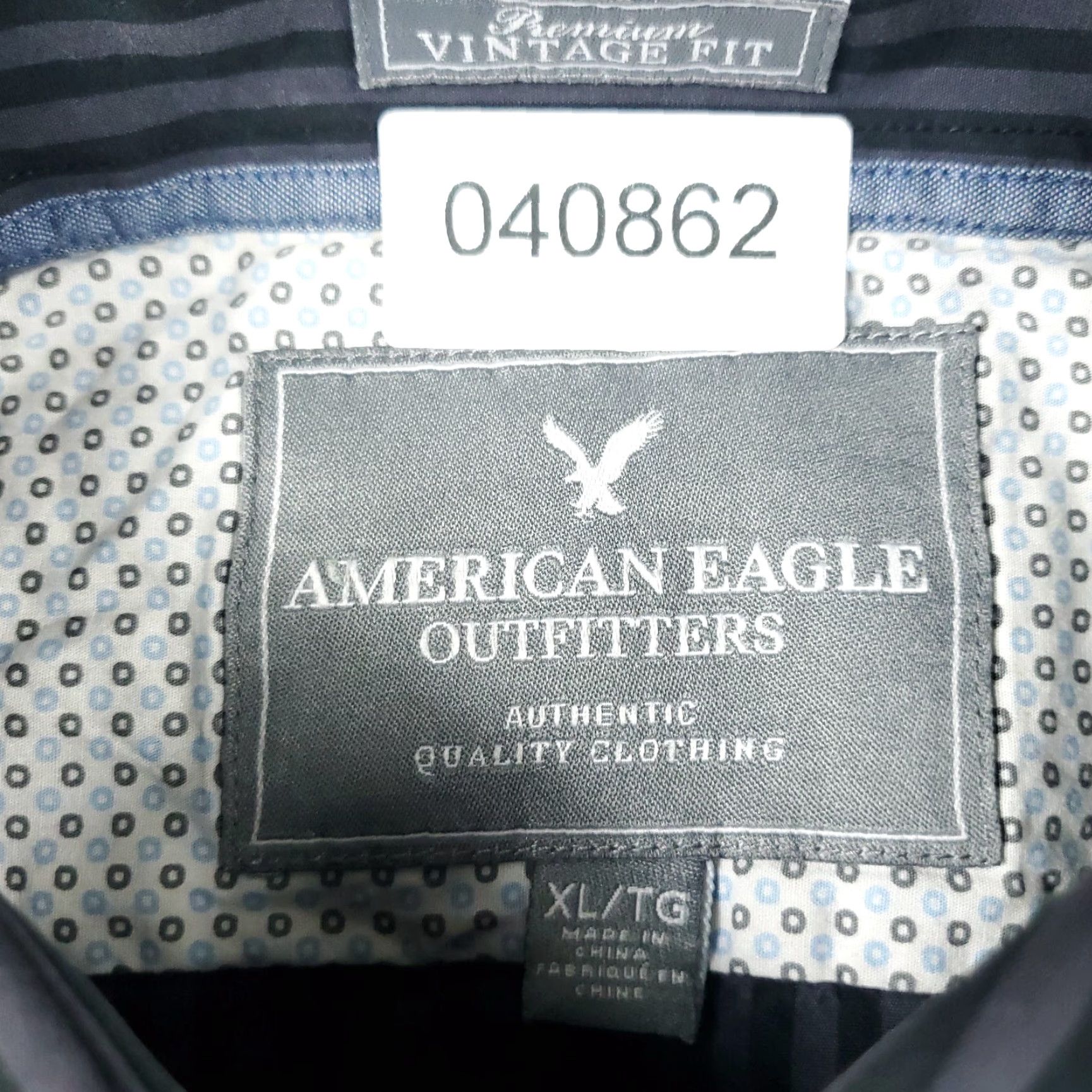 American Eagle Outfitters American Eagle Shirt XL Button-Up Gray Striped Long Sleeve Casual Mens Size US XL / EU 56 / 4 - 6 Thumbnail