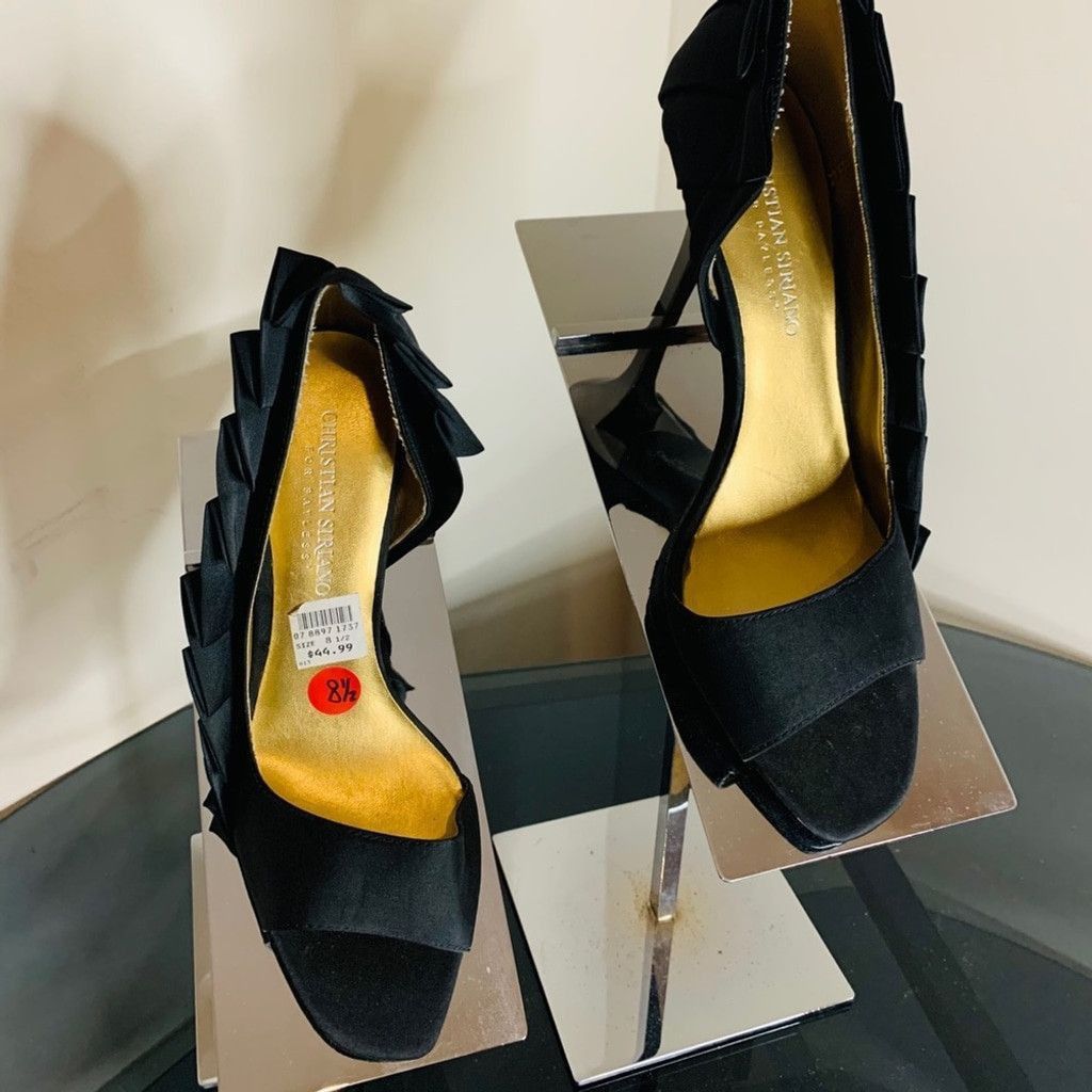 Other Christian Siriano Black Satin pumps size 8.5 Size US 8.5 / IT 38.5 - 1 Thumbnail