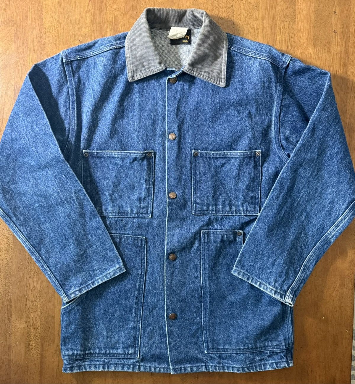 Stan Ray Vintage 90s Stan Ray USA Denim Chore Coat Coverall M Size US M / EU 48-50 / 2 - 1 Thumbnail