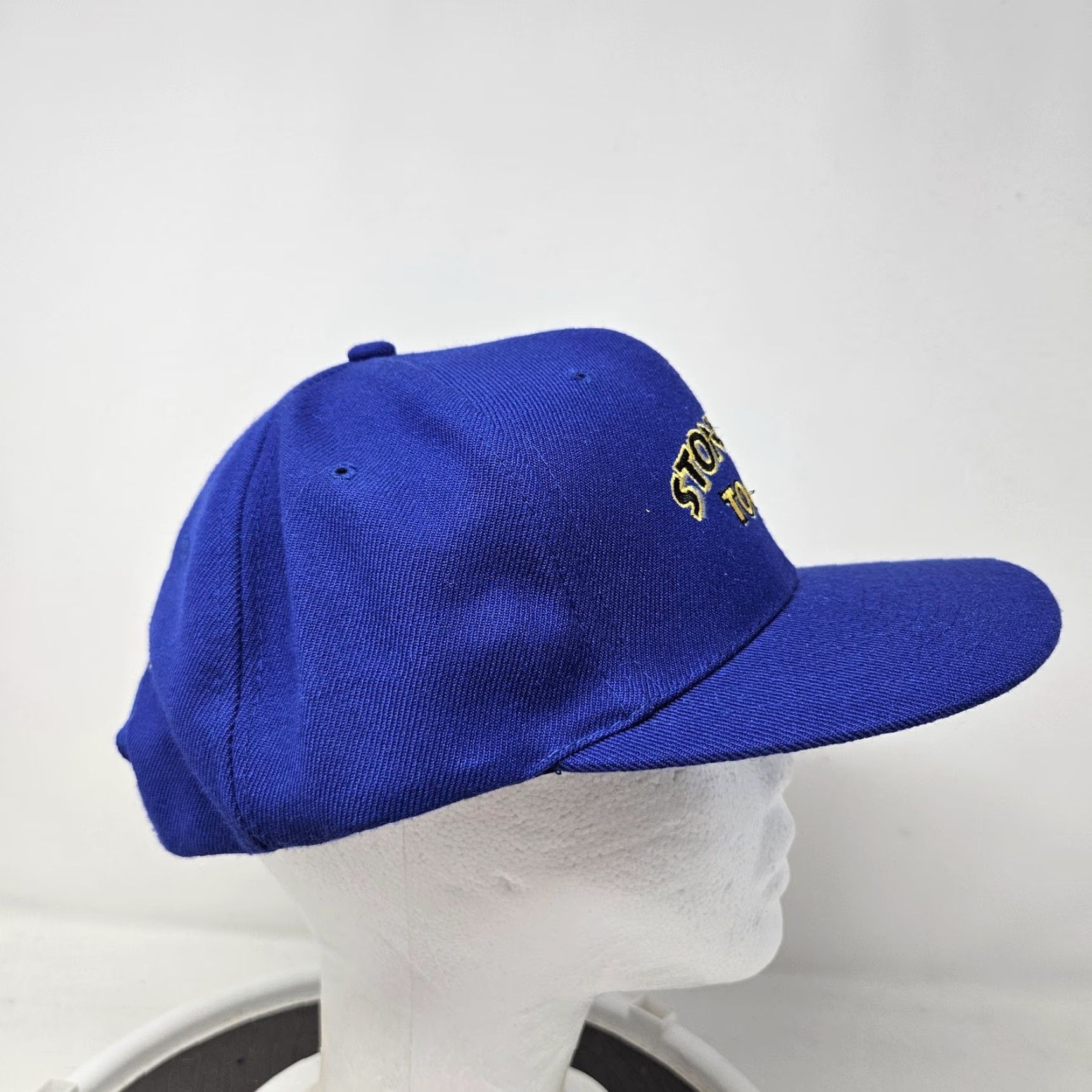 Vintage VINTAGE Nissun Stone Age Tools Hat Cap Snap Back Blue Embroidered Logo Mens One Size Adjustable Wool Acrylic 90s Size ONE SIZE - 3 Thumbnail