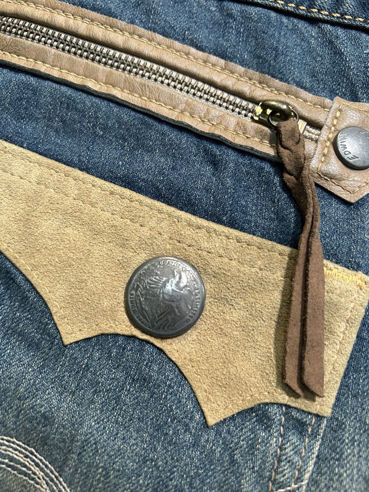 Japanese Brand × Kapital × Vintage Rusty Edwin Distressed Vintage Japanese Denim Jeans Size US 37 - 6 Thumbnail