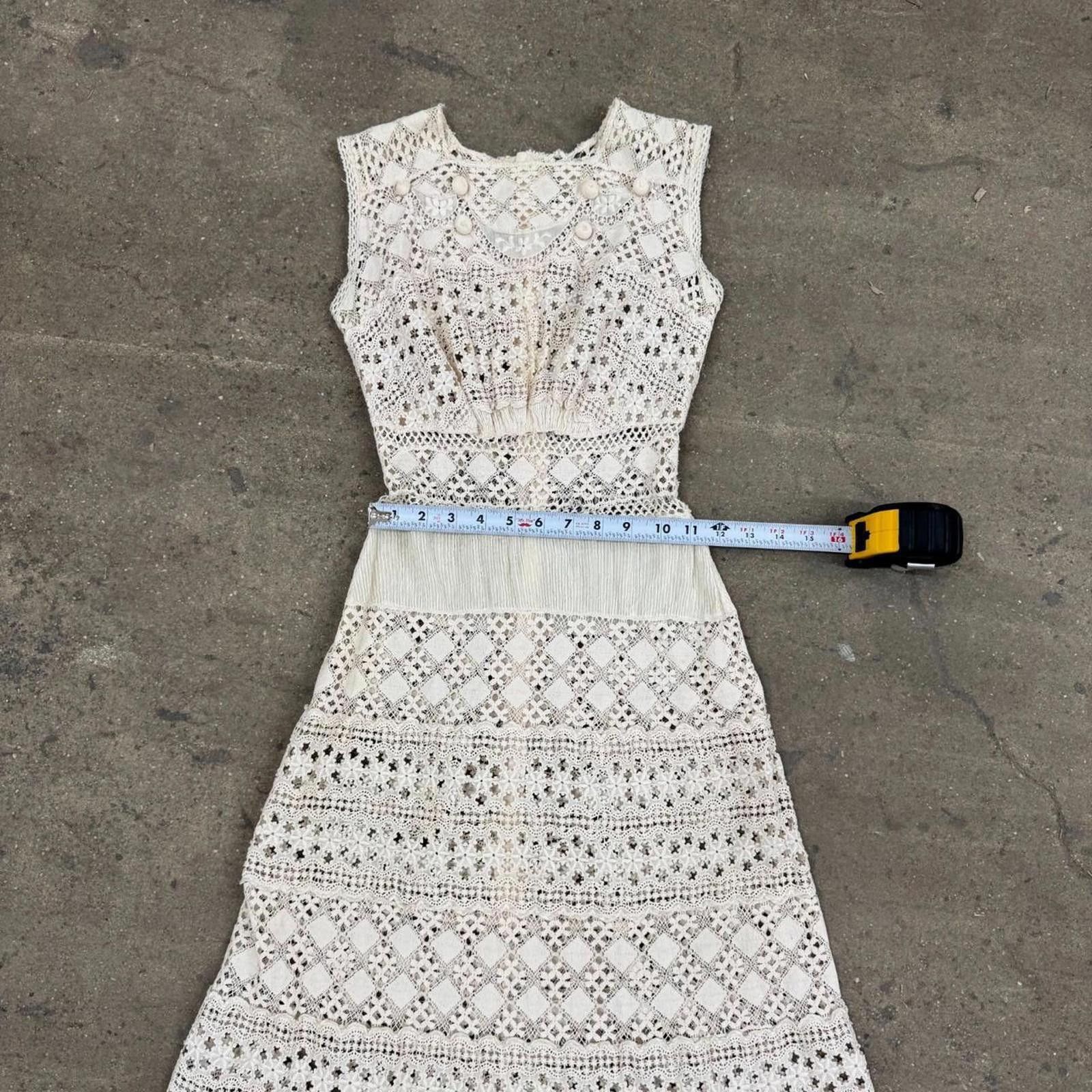 Other Antique Edwardian Lace Dress White Cotton Bridal Size S / US 4 / IT 40 - 3 Thumbnail