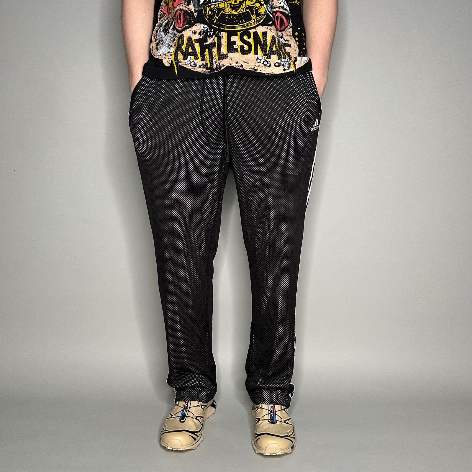 Adidas Vintage Y2K Adidas Sweatpants Mens L Relaxed Black White Size US 34 / EU 50 - 2 Thumbnail